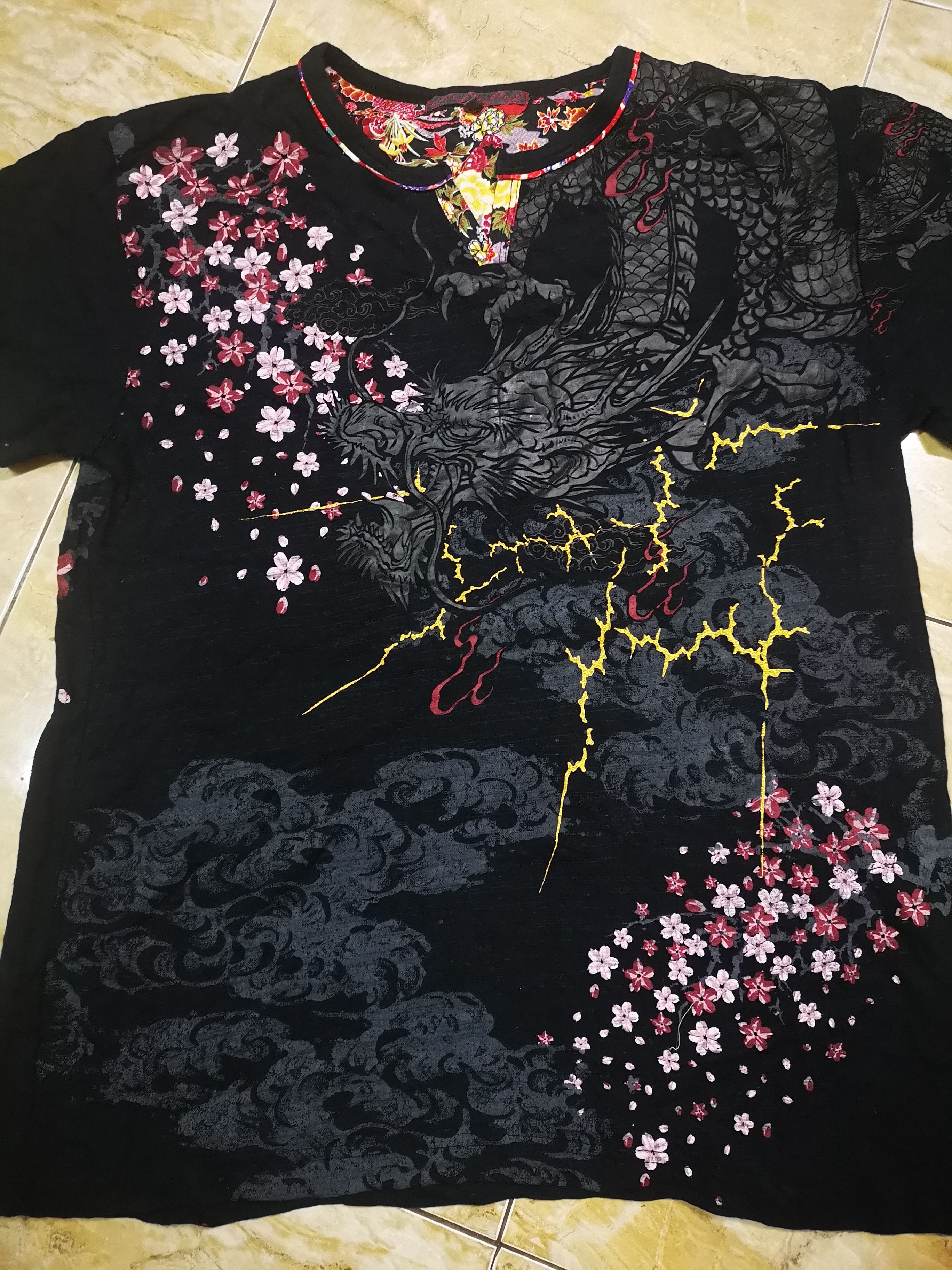 Designer × Japanese Brand Sakura and Dragon Full Printed Shirt Size US L / EU 52-54 / 3 - 5 Thumbnail
