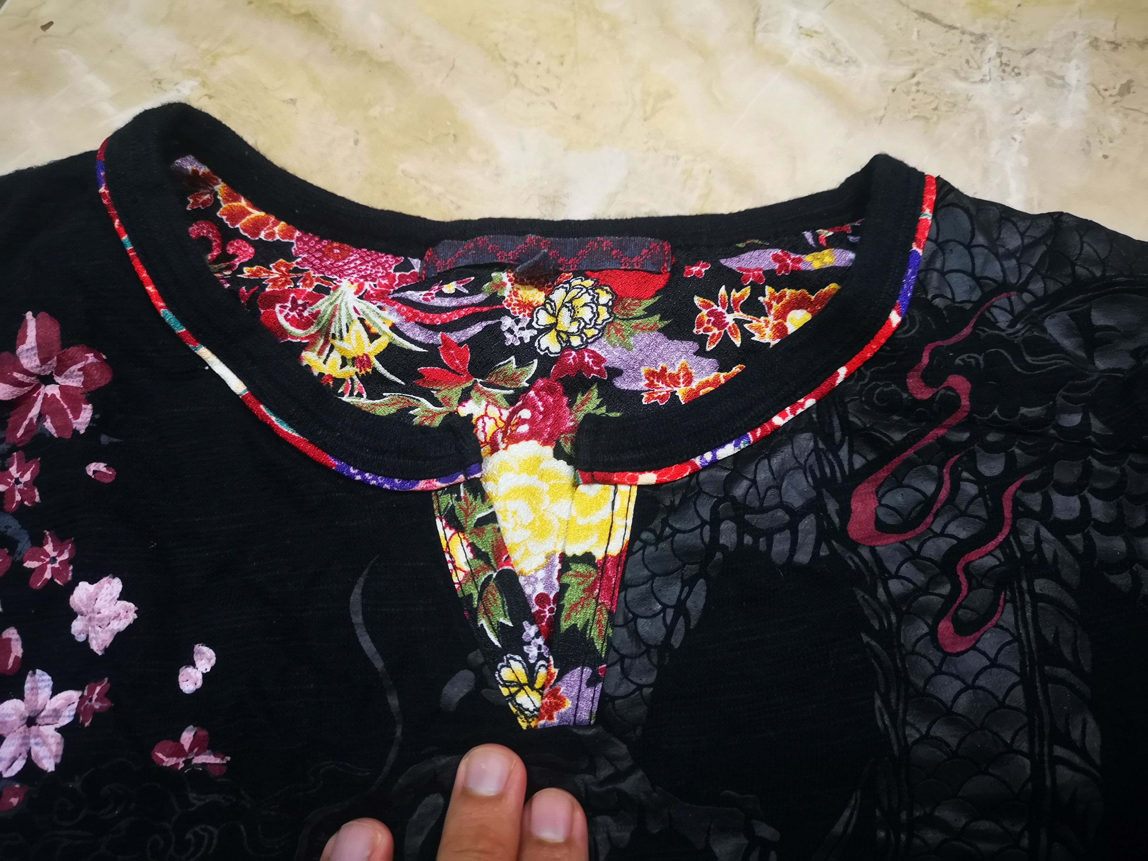 Designer × Japanese Brand Sakura and Dragon Full Printed Shirt Size US L / EU 52-54 / 3 - 8 Thumbnail