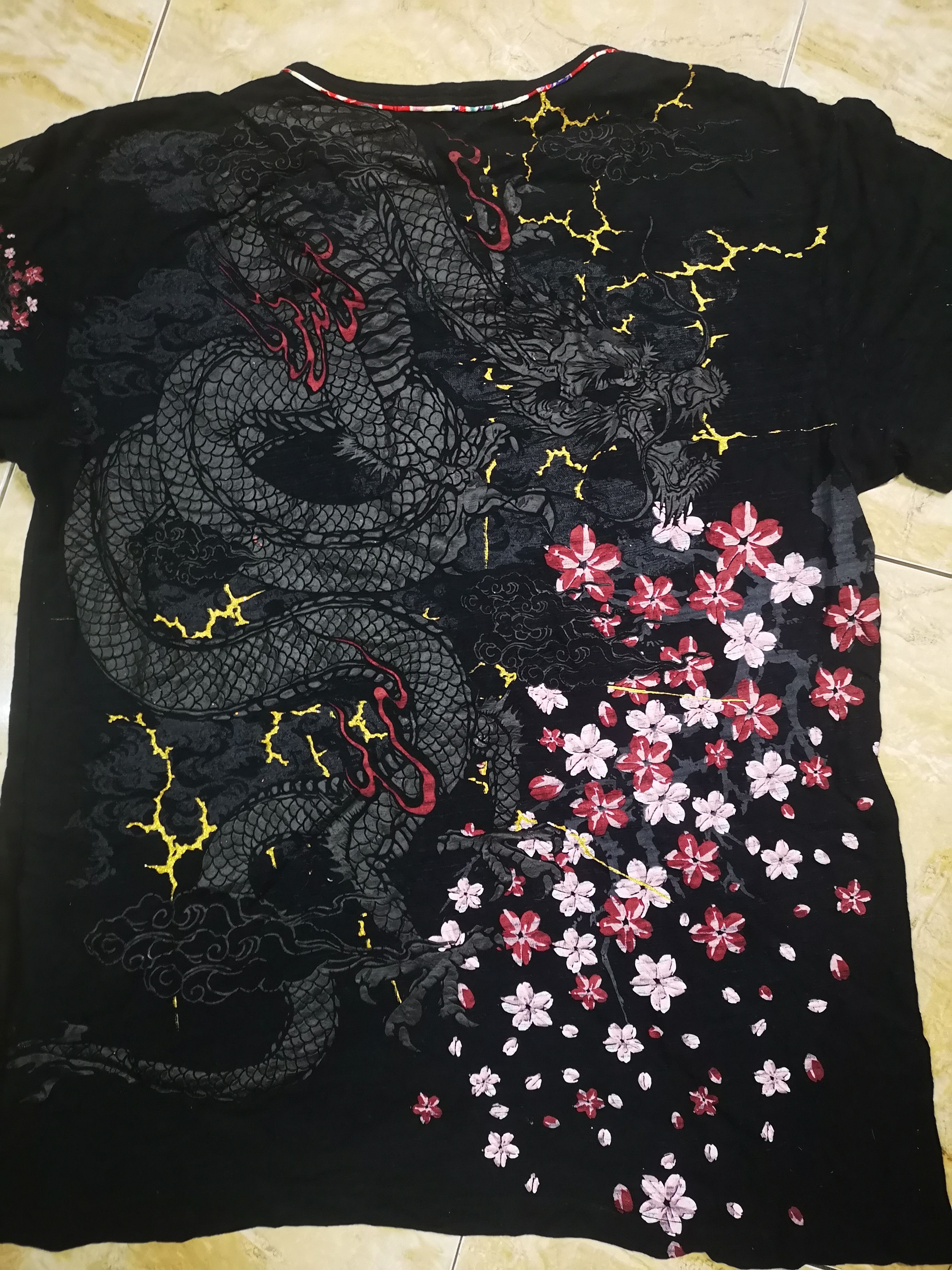 Designer × Japanese Brand Sakura and Dragon Full Printed Shirt Size US L / EU 52-54 / 3 - 6 Thumbnail