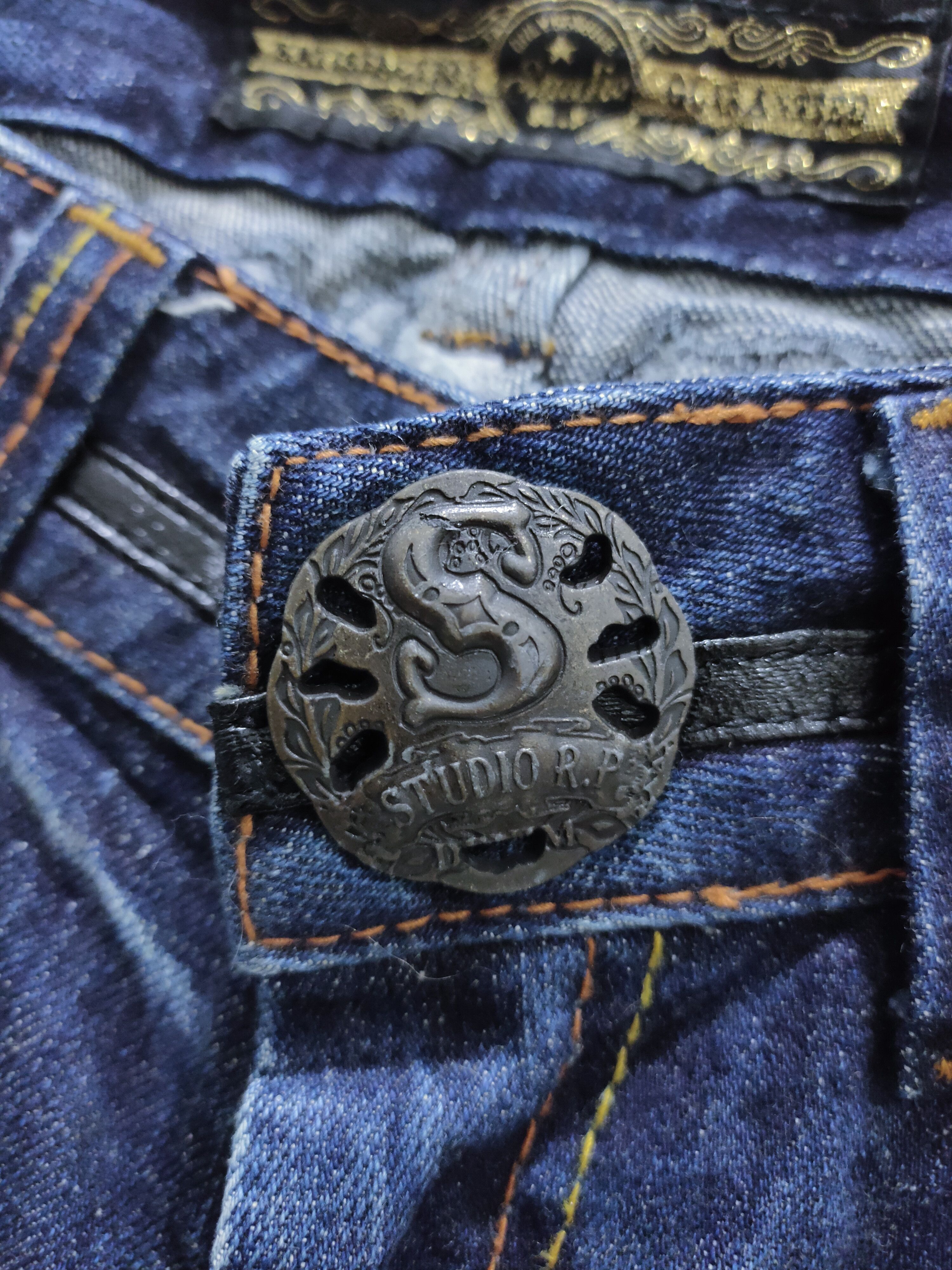Denim & Co. × Japanese Brand STUDIO R.P Skulls Embroidery Seditionaries Acid Wash Jeans Size 28" / US 6 / IT 42 - 19 Thumbnail