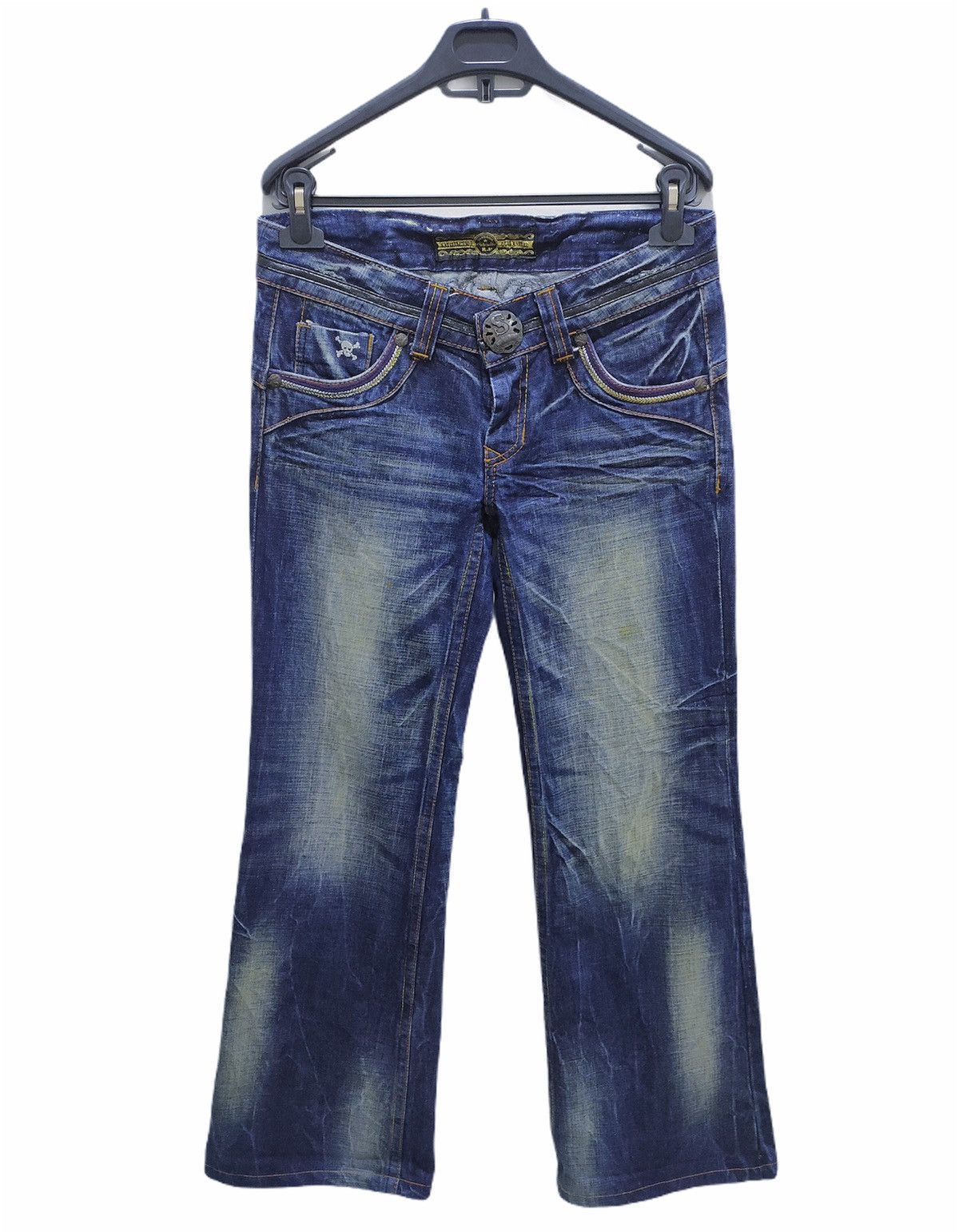 Denim & Co. × Japanese Brand STUDIO R.P Skulls Embroidery Seditionaries Acid Wash Jeans Size 28" / US 6 / IT 42 - 1 Thumbnail