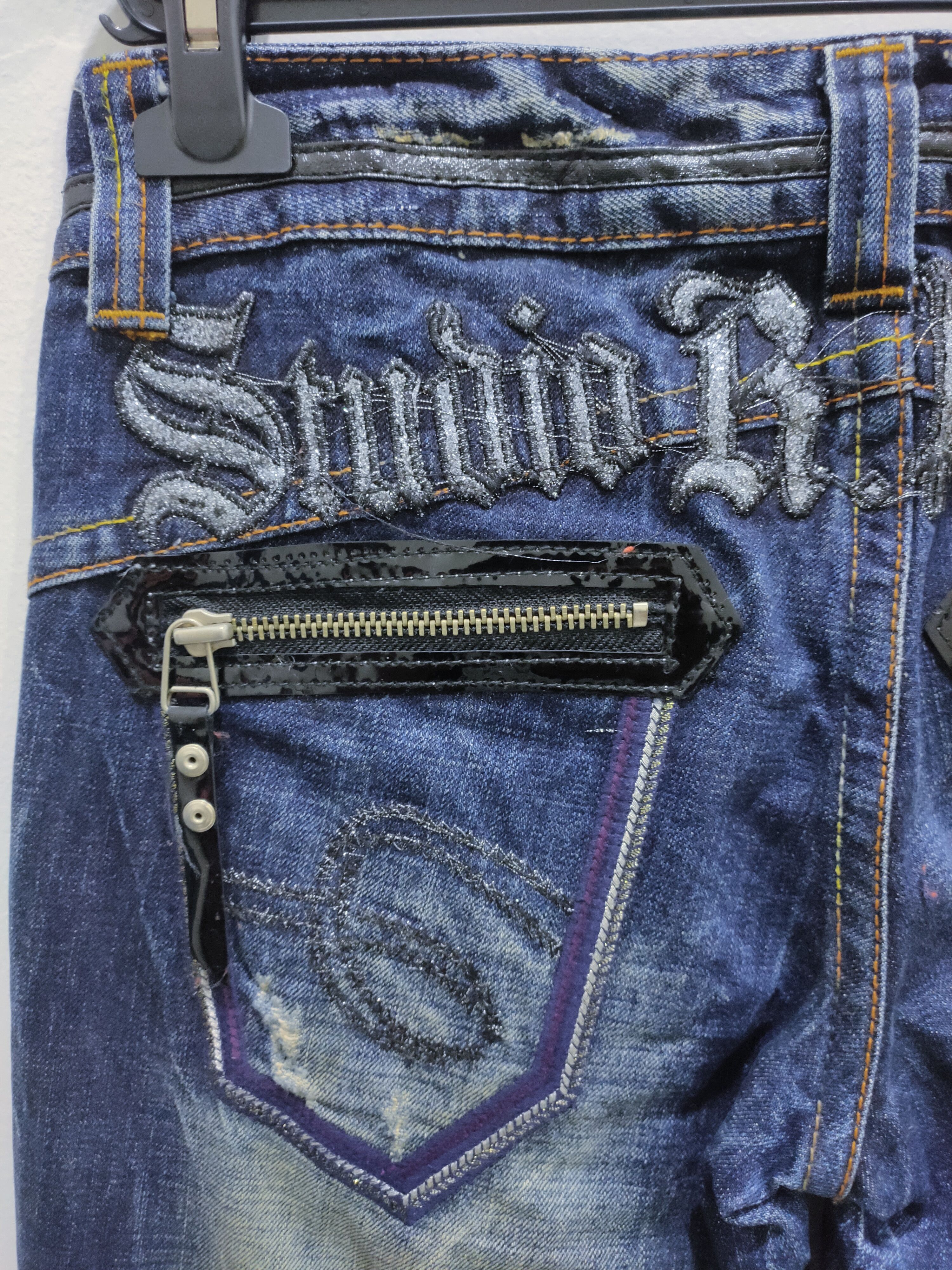 Denim & Co. × Japanese Brand STUDIO R.P Skulls Embroidery Seditionaries Acid Wash Jeans Size 28" / US 6 / IT 42 - 15 Thumbnail