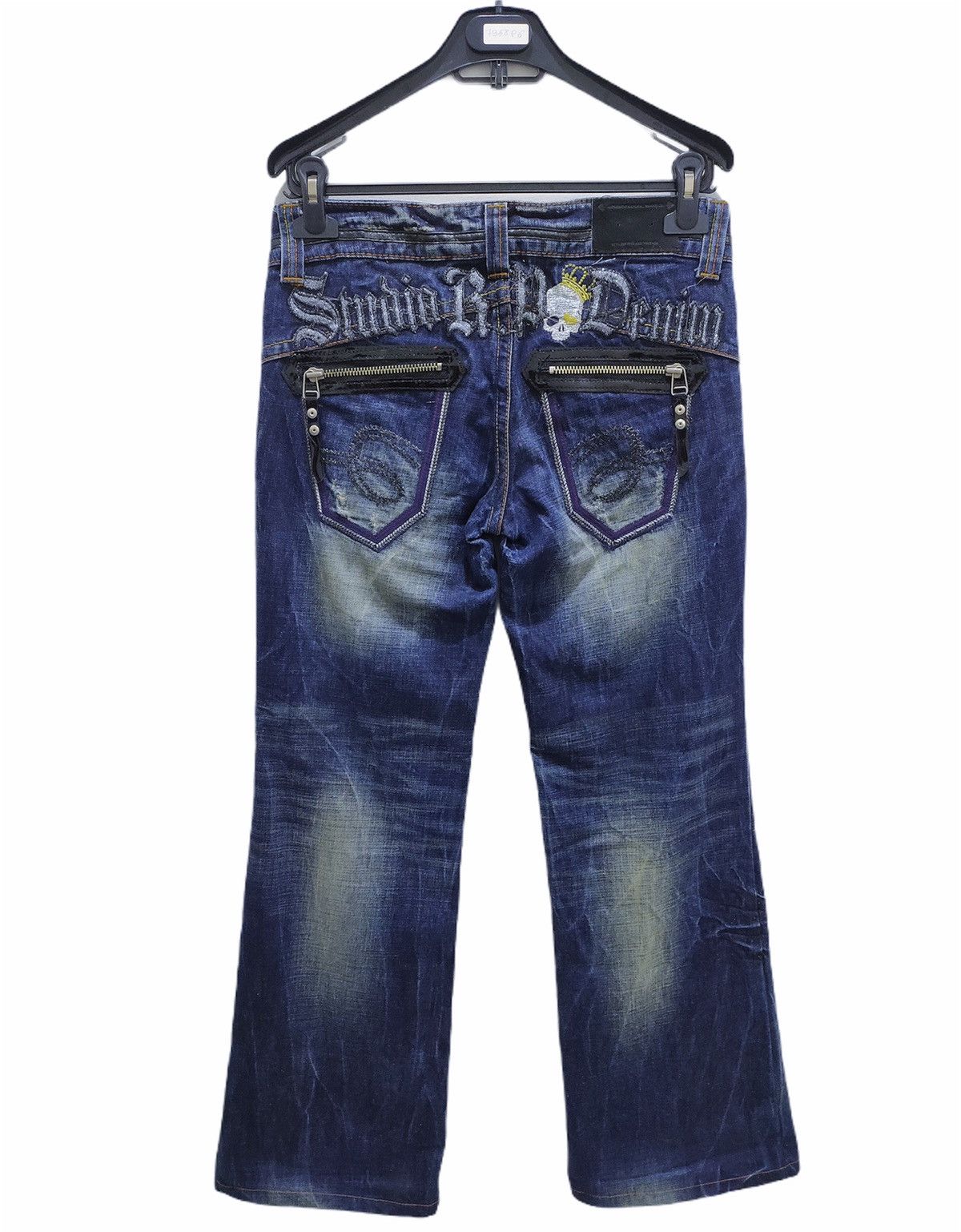 Denim & Co. × Japanese Brand STUDIO R.P Skulls Embroidery Seditionaries Acid Wash Jeans Size 28" / US 6 / IT 42 - 2 Thumbnail