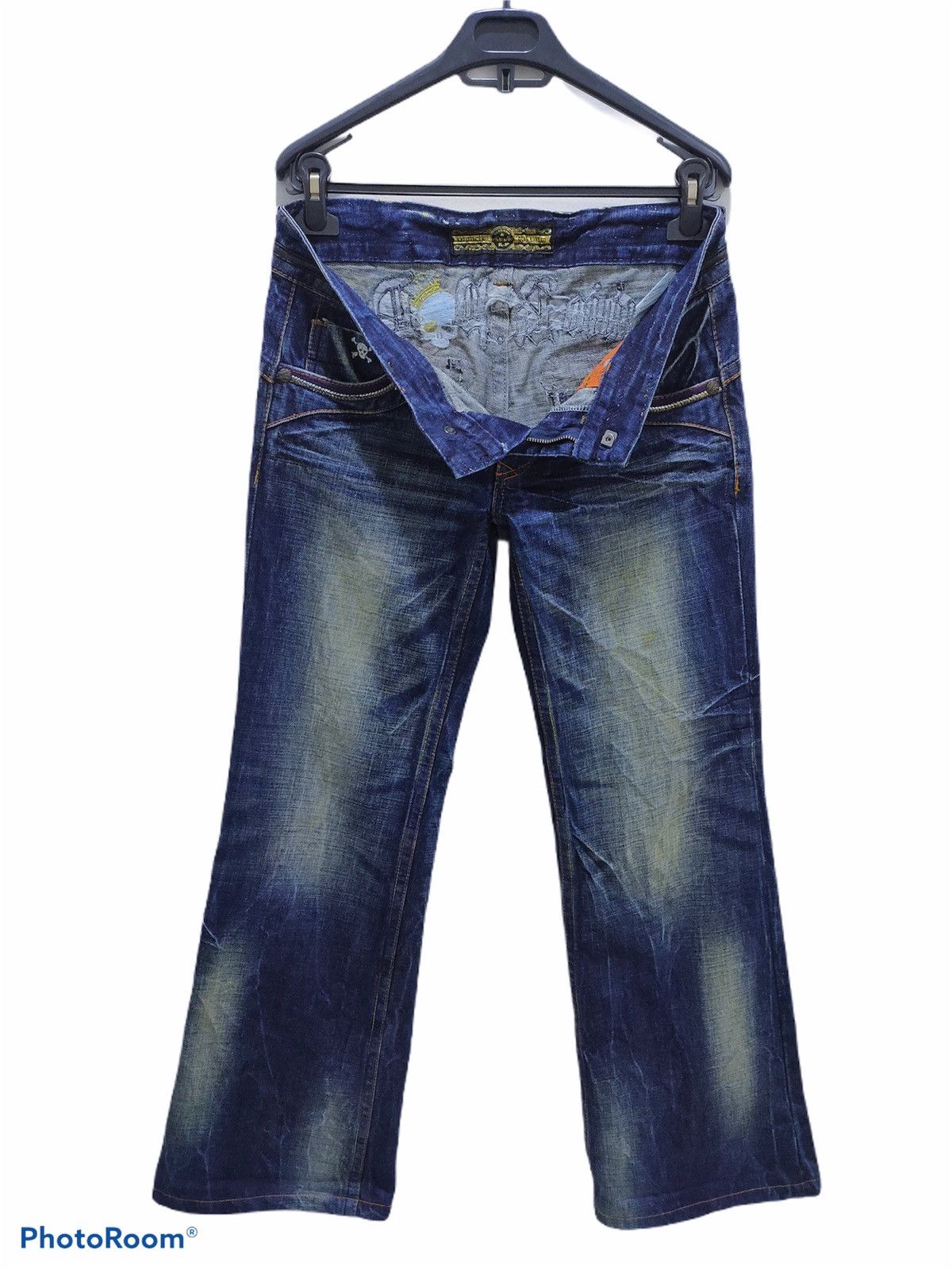 Denim & Co. × Japanese Brand STUDIO R.P Skulls Embroidery Seditionaries Acid Wash Jeans Size 28" / US 6 / IT 42 - 3 Thumbnail