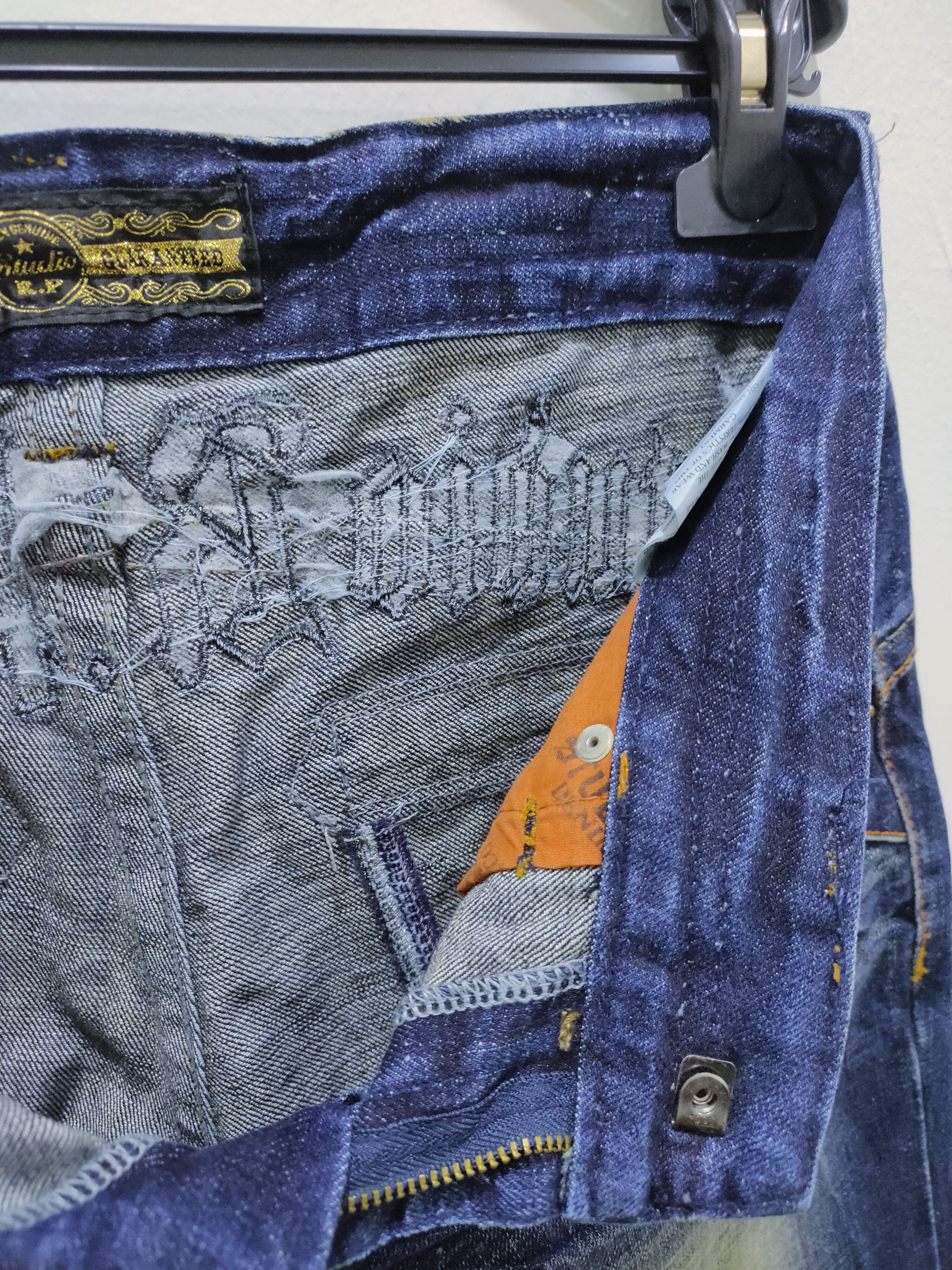 Denim & Co. × Japanese Brand STUDIO R.P Skulls Embroidery Seditionaries Acid Wash Jeans Size 28" / US 6 / IT 42 - 23 Thumbnail