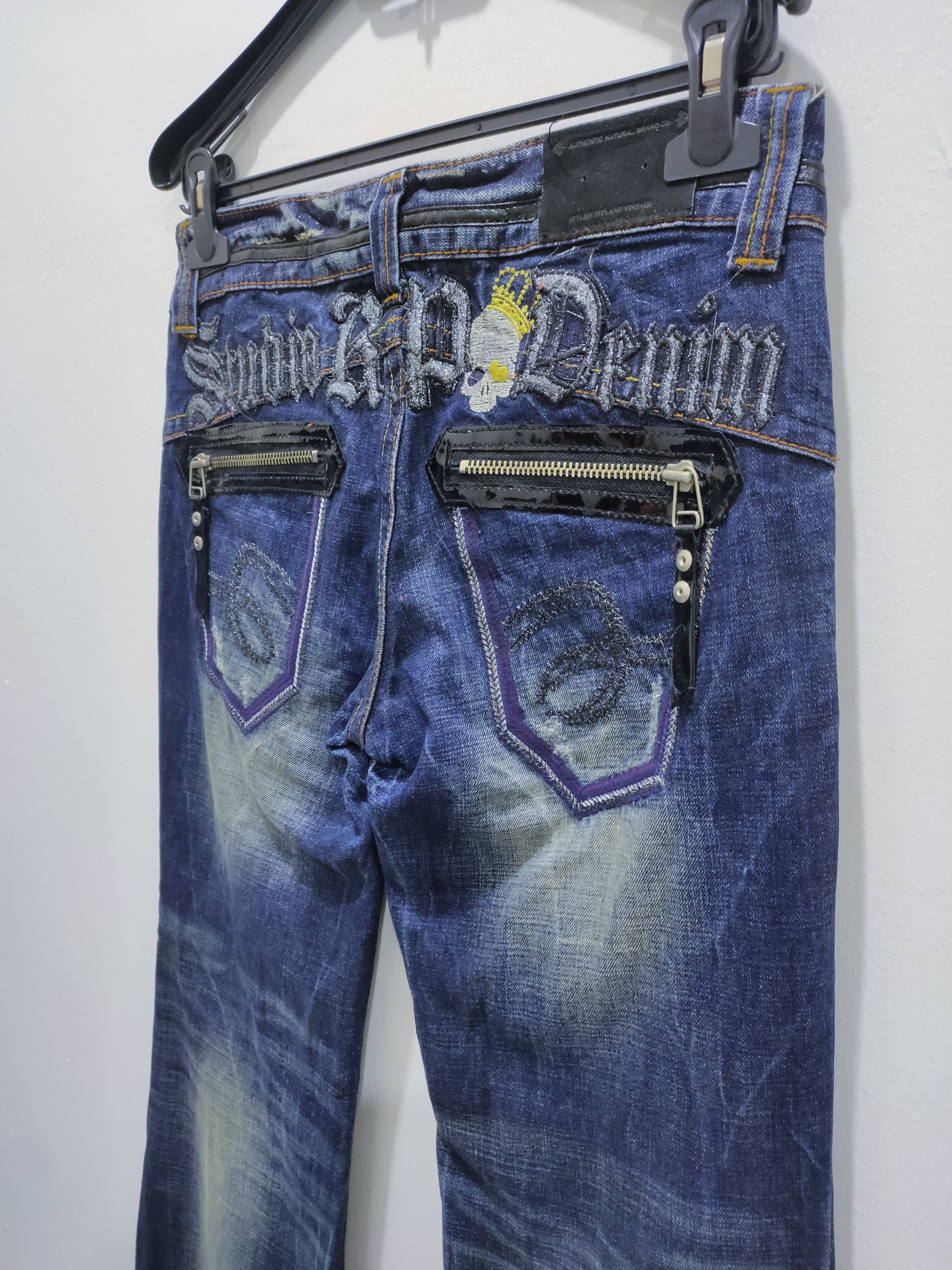 Denim & Co. × Japanese Brand STUDIO R.P Skulls Embroidery Seditionaries Acid Wash Jeans Size 28" / US 6 / IT 42 - 17 Thumbnail