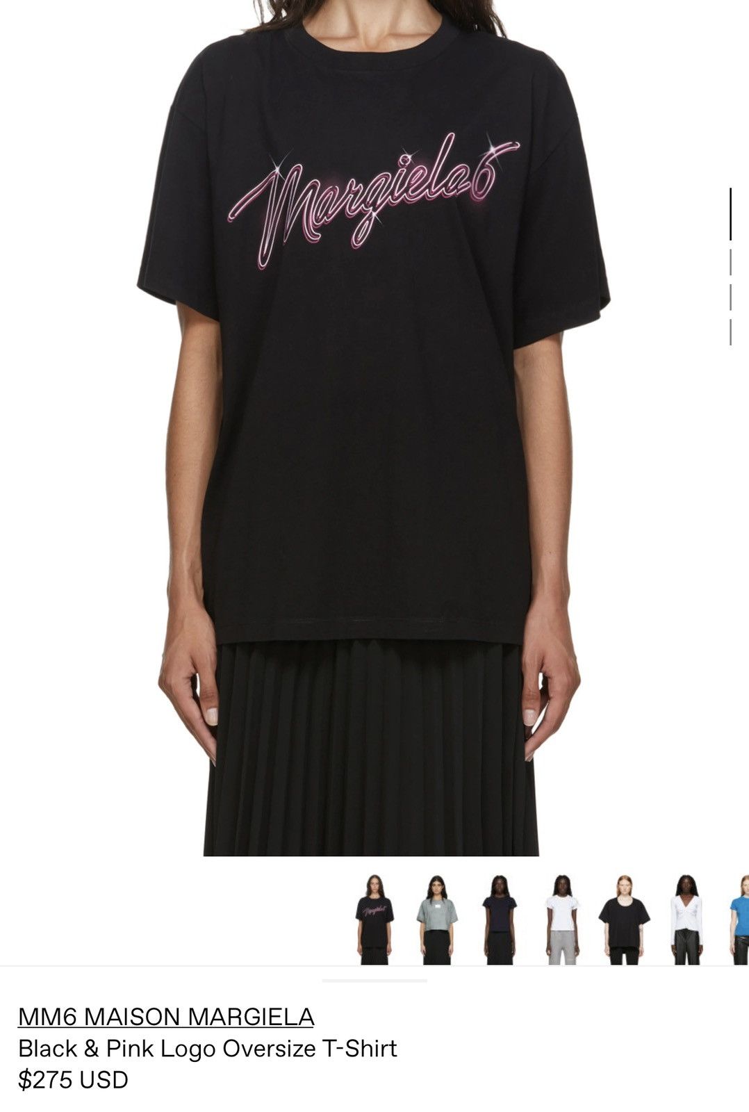 Maison Margiela Black & Pink Logo Oversized T-Shirt | Grailed