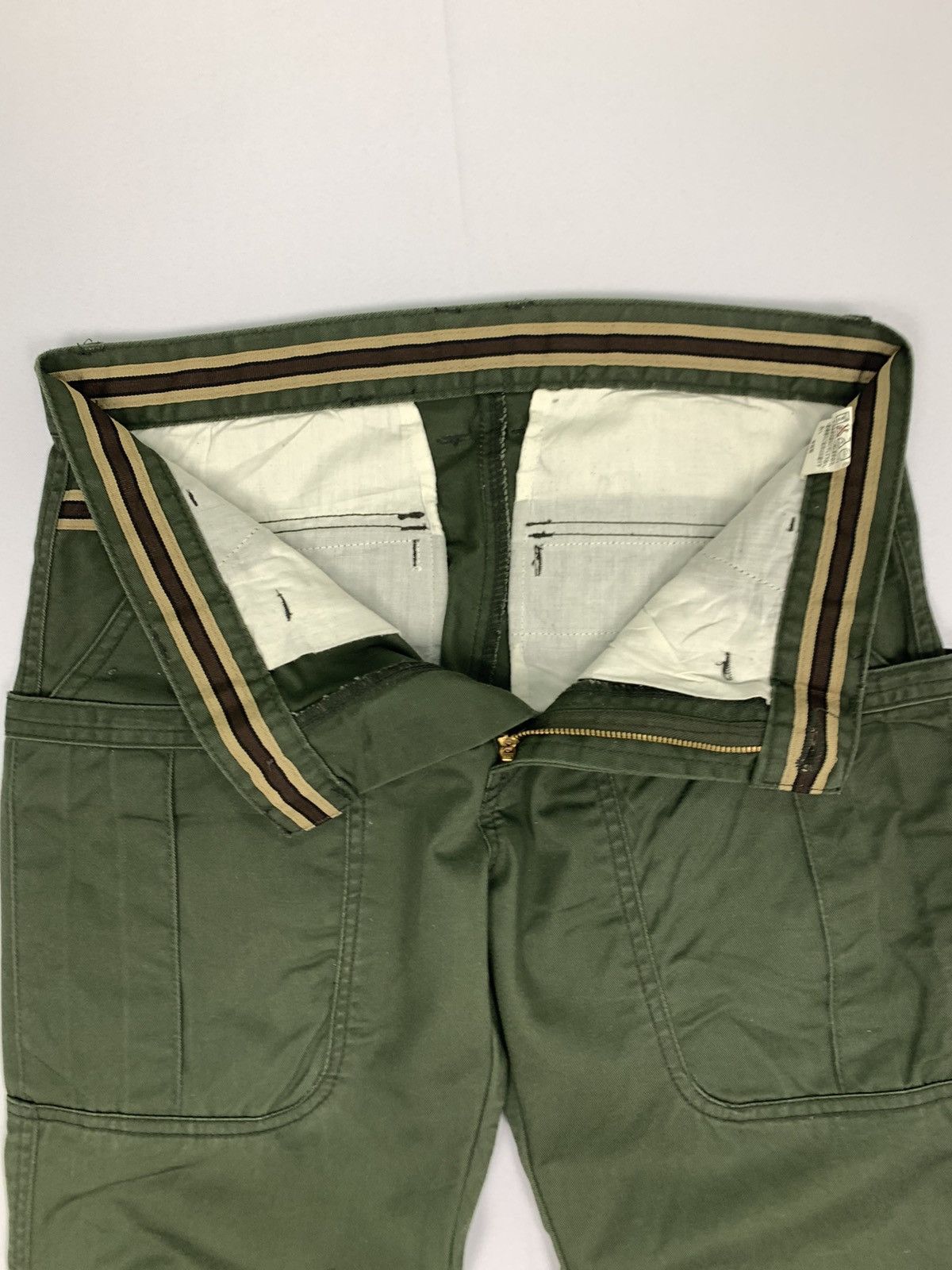 Japanese Brand 6 Pocket Carpenter Double Knee Stripe Waist Cargo Bush Pant Size US 32 / EU 48 - 13 Thumbnail