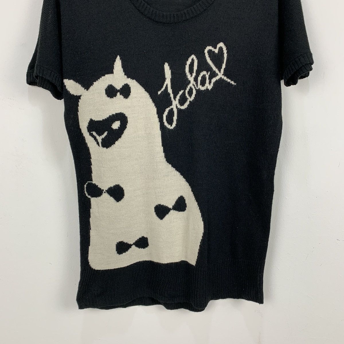 Aran Isles Knitwear × Designer SCOLAR Intarsia Big Logo Pet Animal Graphic Knitwear Tshirt Size S / US 4 / IT 40 - 4 Thumbnail