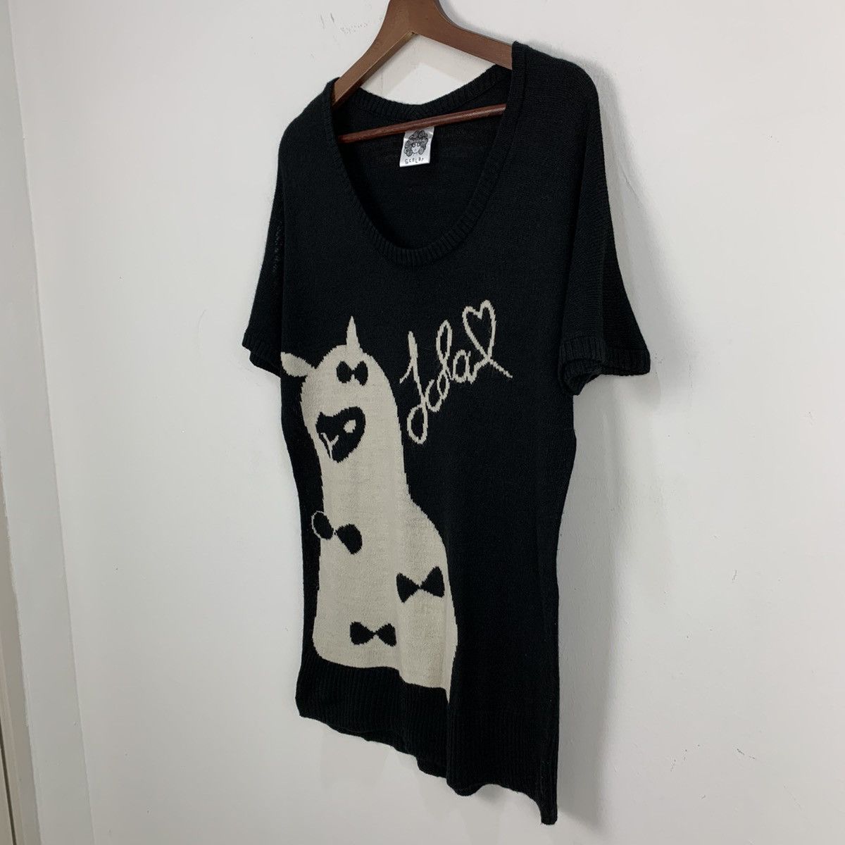 Aran Isles Knitwear × Designer SCOLAR Intarsia Big Logo Pet Animal Graphic Knitwear Tshirt Size S / US 4 / IT 40 - 6 Thumbnail