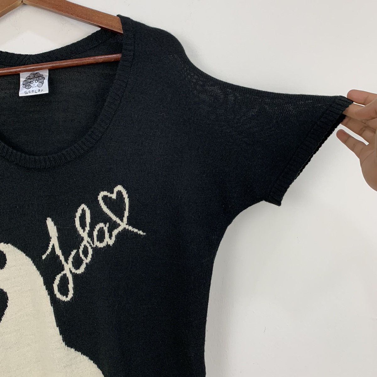 Aran Isles Knitwear × Designer SCOLAR Intarsia Big Logo Pet Animal Graphic Knitwear Tshirt Size S / US 4 / IT 40 - 9 Thumbnail