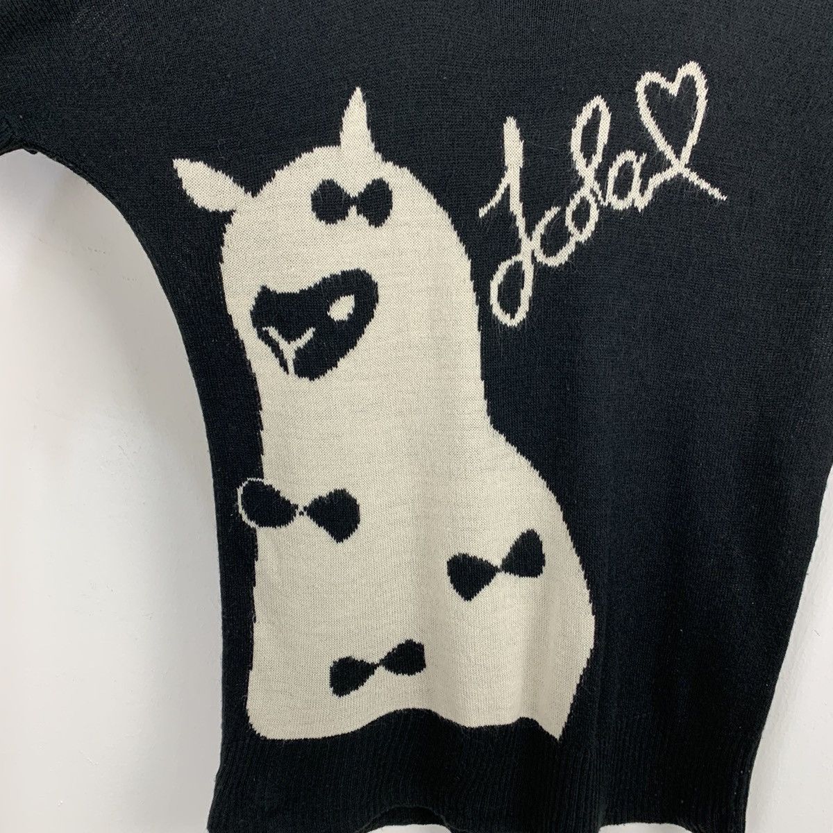 Aran Isles Knitwear × Designer SCOLAR Intarsia Big Logo Pet Animal Graphic Knitwear Tshirt Size S / US 4 / IT 40 - 7 Thumbnail