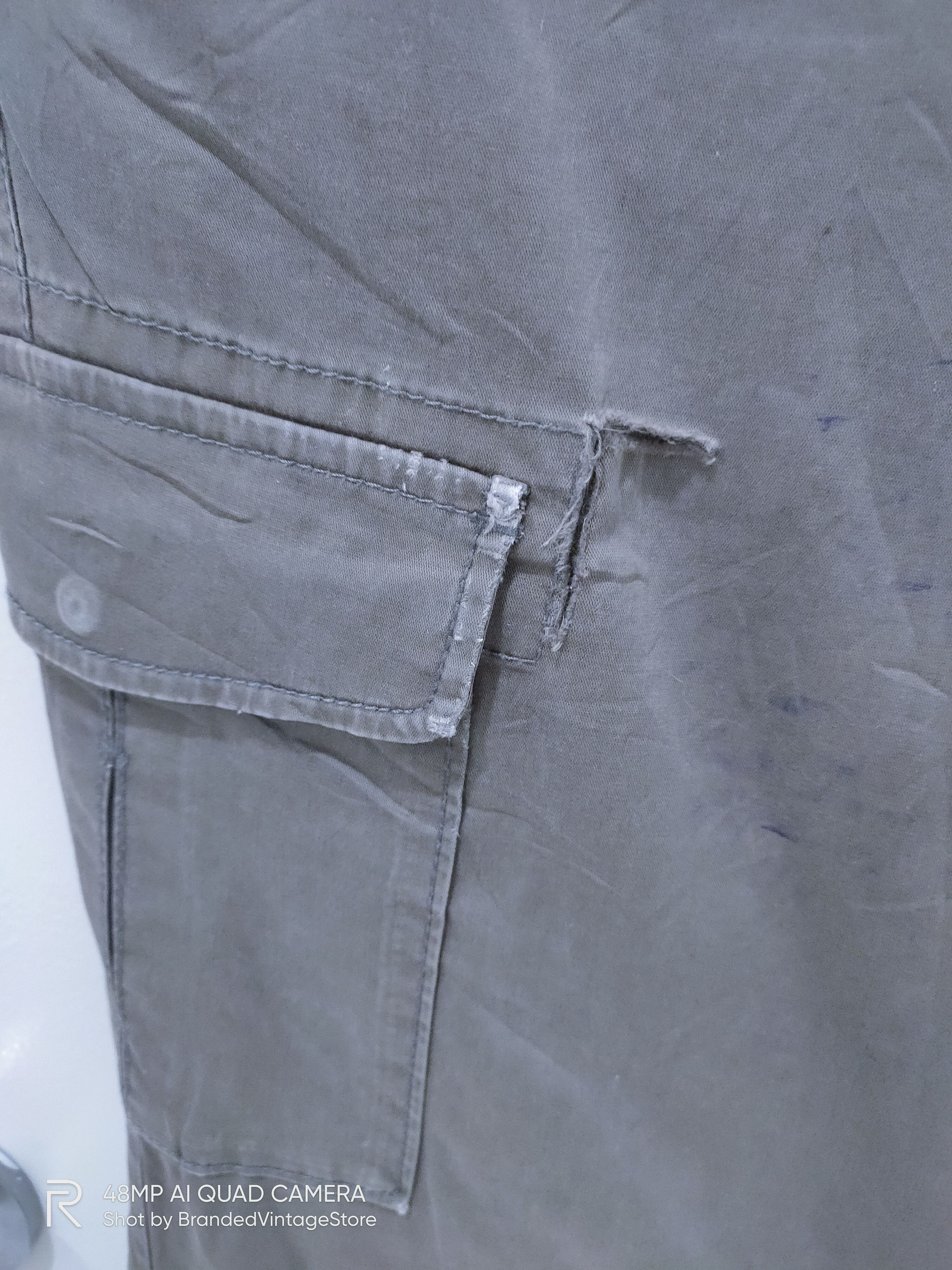 Japanese Brand UNIQLO Hard Cotton Distress Multipocket Utility Cargo Pants Size US 32 / EU 48 - 14 Thumbnail
