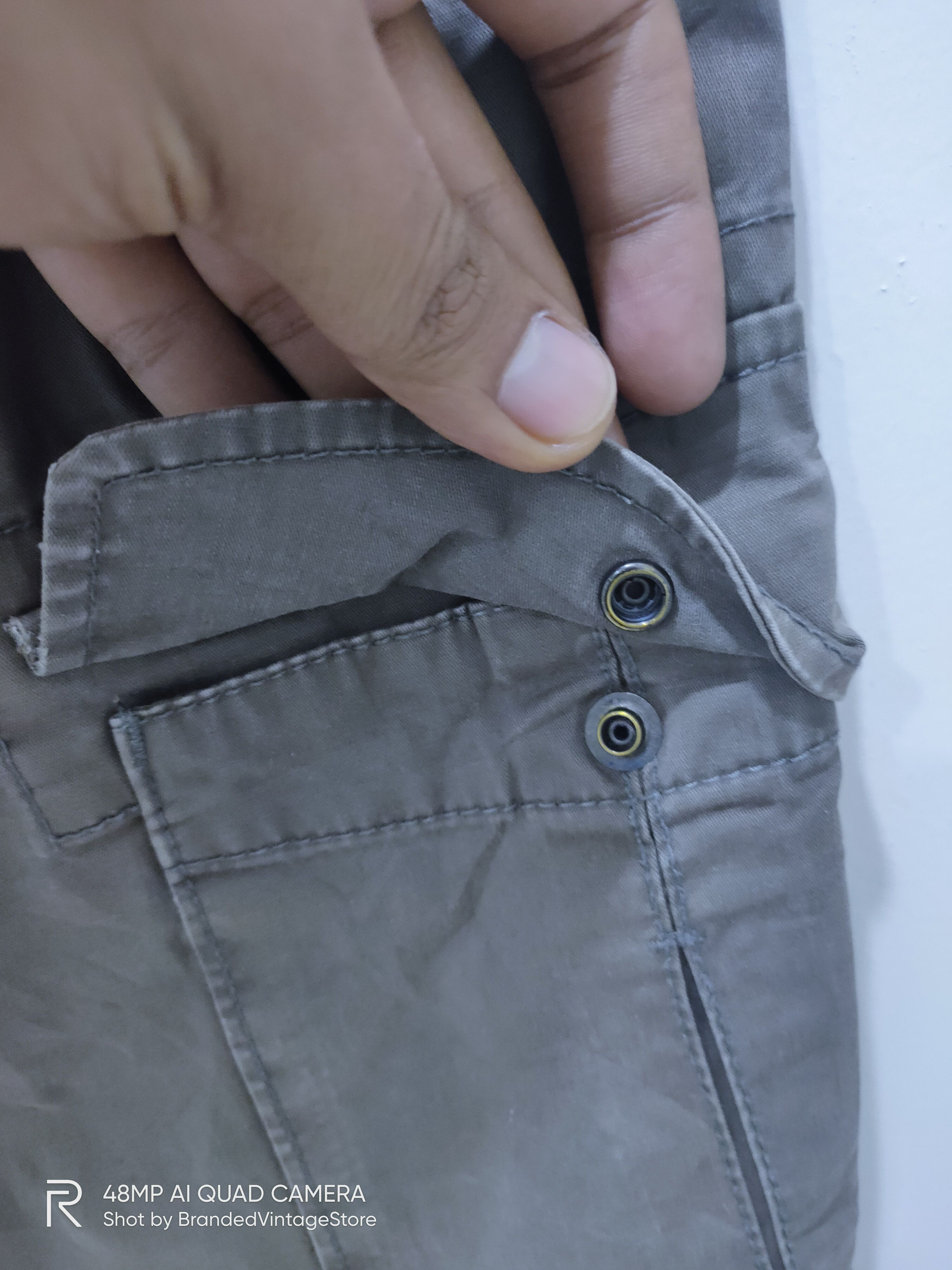 Japanese Brand UNIQLO Hard Cotton Distress Multipocket Utility Cargo Pants Size US 32 / EU 48 - 15 Thumbnail