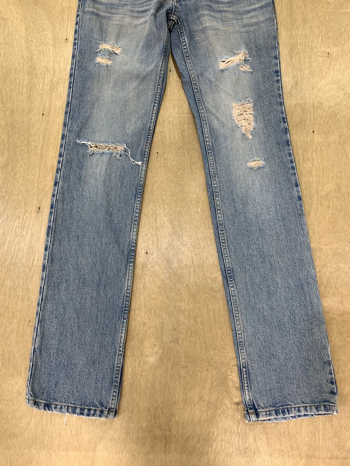 Japanese Brand VIRCA PHRASE Disstressed Denim SlimFit Harajuku Style Jeans Size 29" - 5 Thumbnail