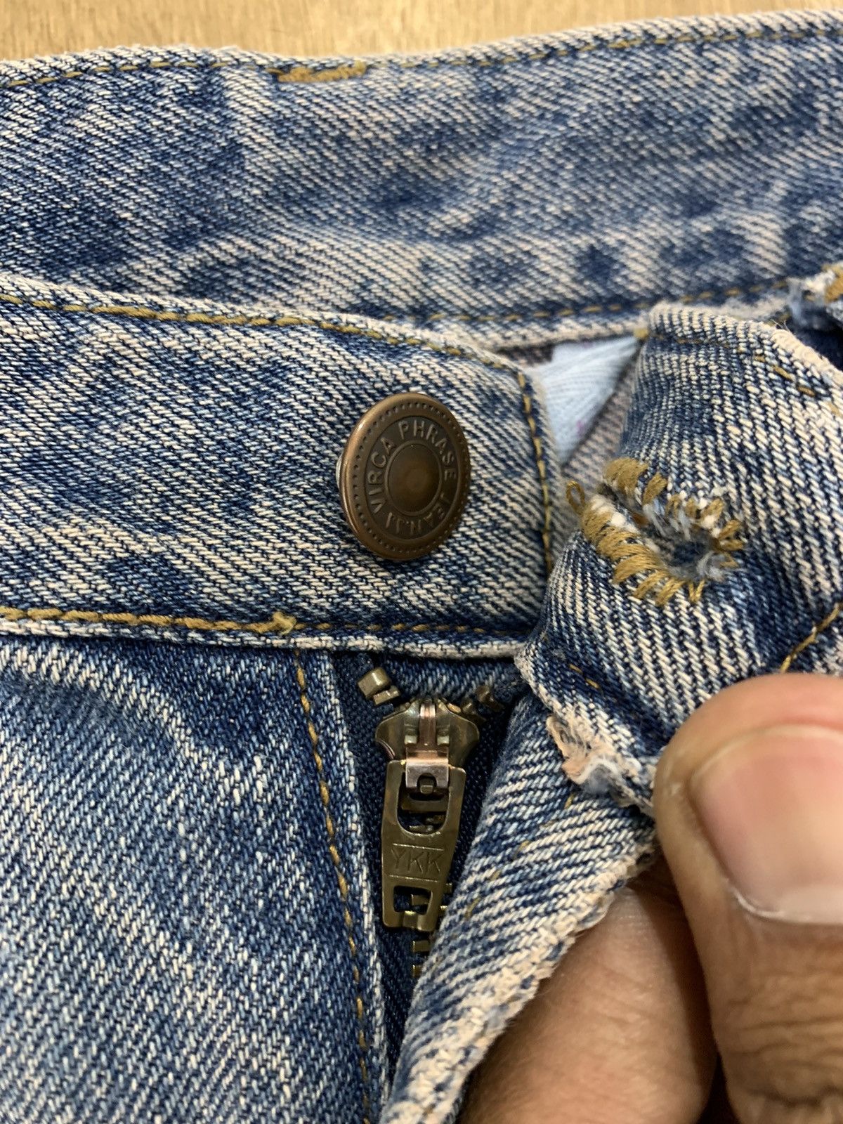 Japanese Brand VIRCA PHRASE Disstressed Denim SlimFit Harajuku Style Jeans Size 29" - 13 Thumbnail