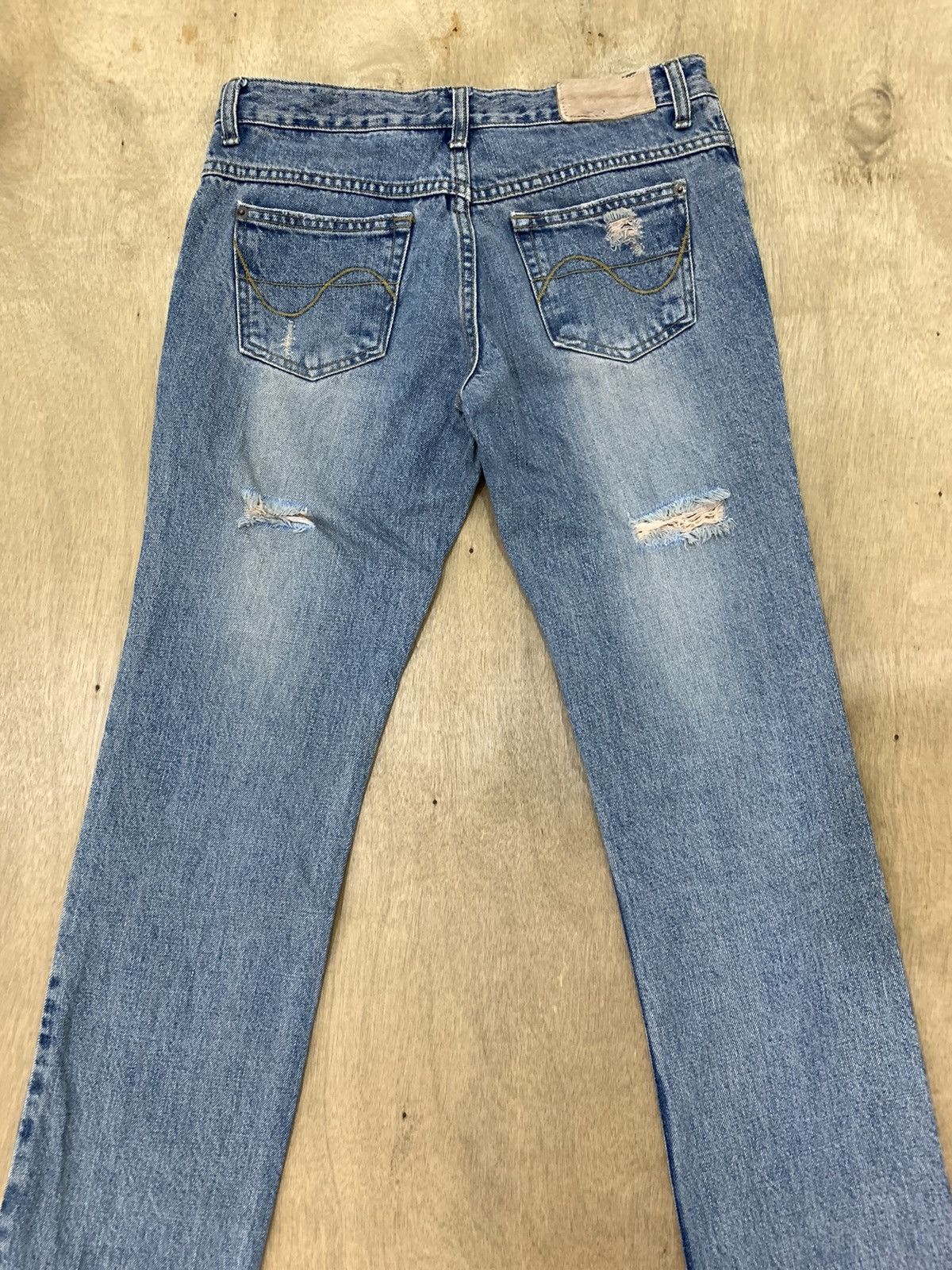 Japanese Brand VIRCA PHRASE Disstressed Denim SlimFit Harajuku Style Jeans Size 29" - 8 Thumbnail
