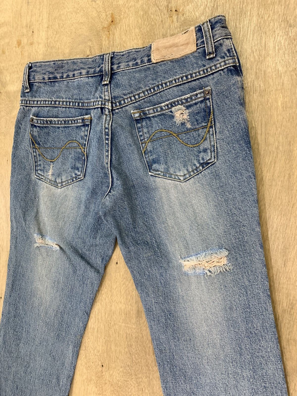 Japanese Brand VIRCA PHRASE Disstressed Denim SlimFit Harajuku Style Jeans Size 29" - 11 Thumbnail