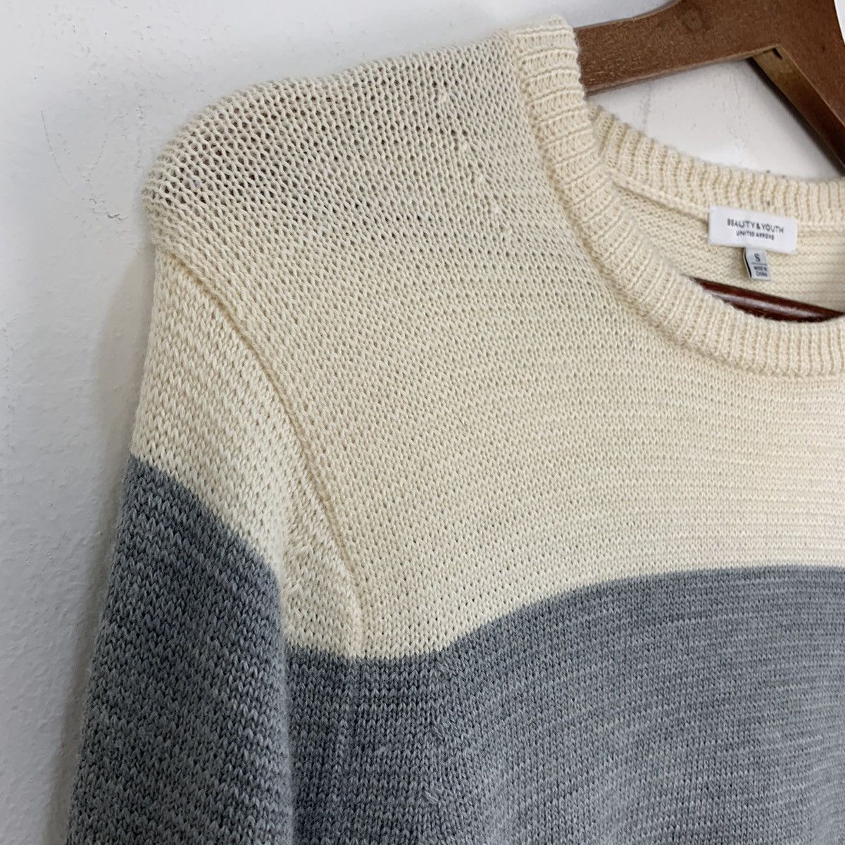 BEAUTY&YOUTH BEAUTY&YOUTH UNITED ARROWS Wool Striped Modern Knit Sweater Size US S / EU 44-46 / 1 - 6 Thumbnail