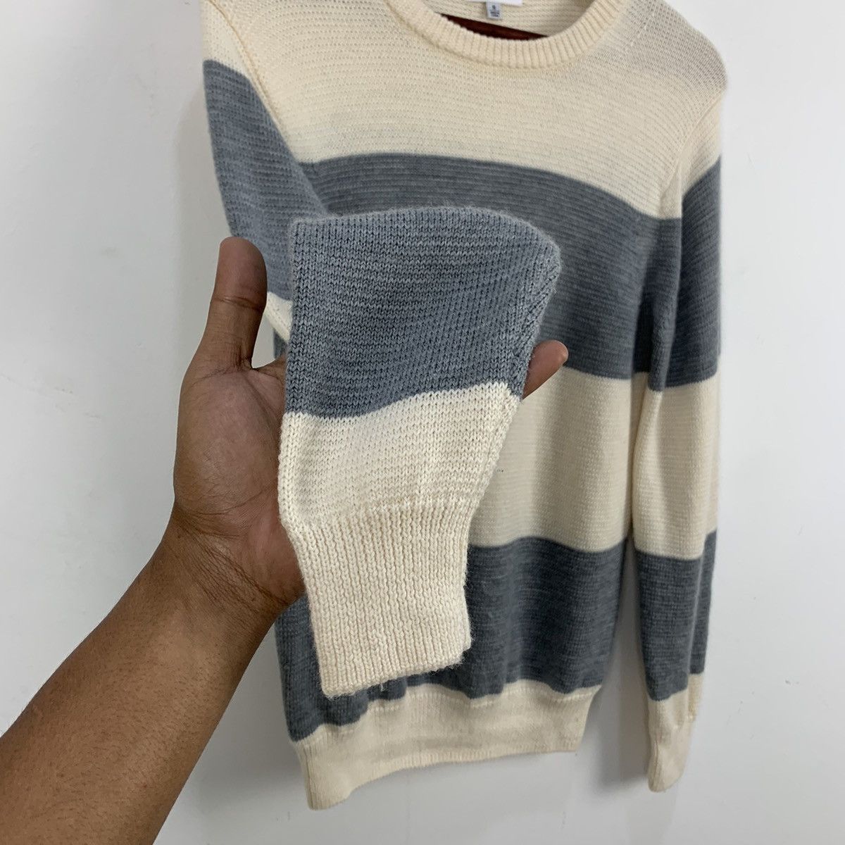 BEAUTY&YOUTH BEAUTY&YOUTH UNITED ARROWS Wool Striped Modern Knit Sweater Size US S / EU 44-46 / 1 - 8 Thumbnail