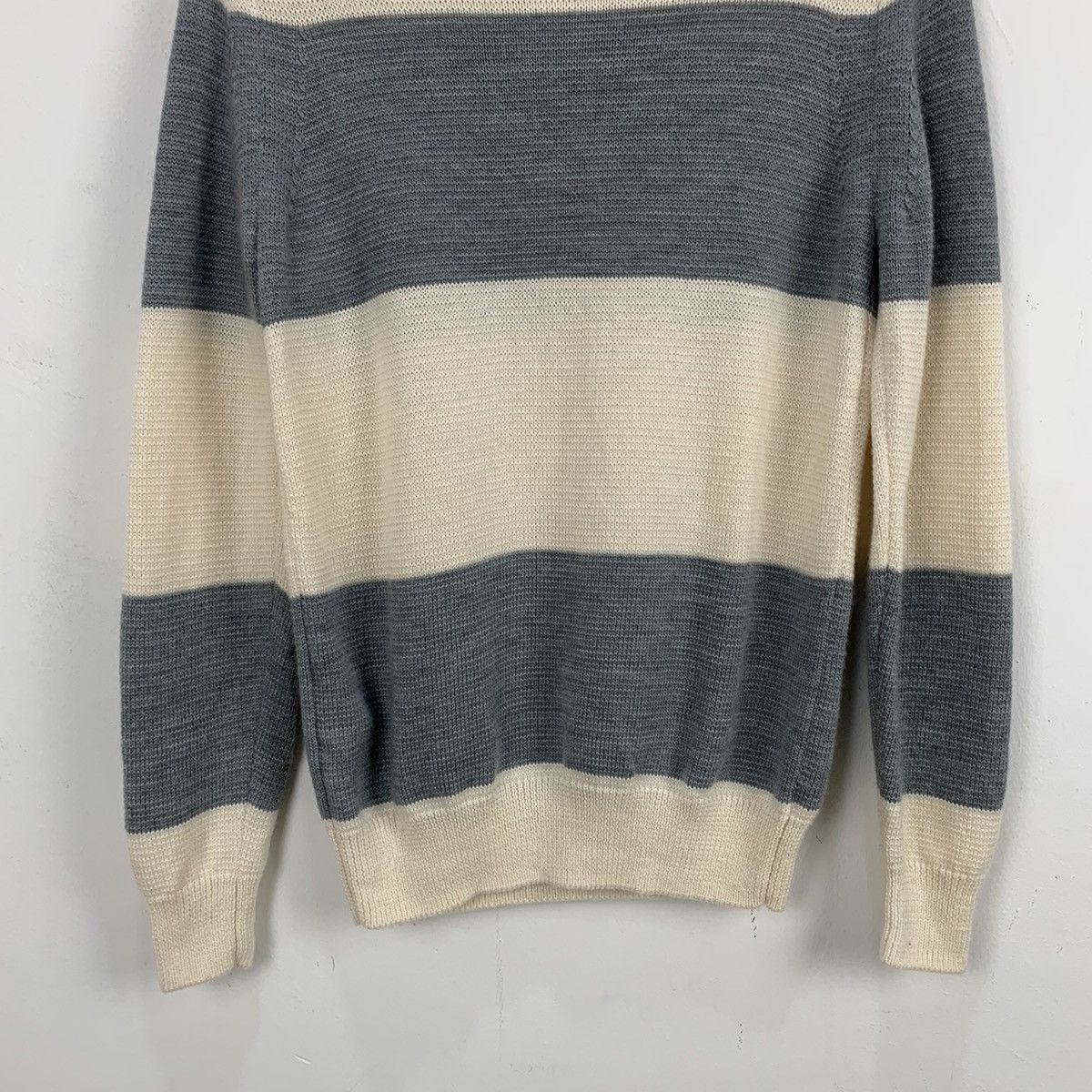 BEAUTY&YOUTH BEAUTY&YOUTH UNITED ARROWS Wool Striped Modern Knit Sweater Size US S / EU 44-46 / 1 - 10 Thumbnail