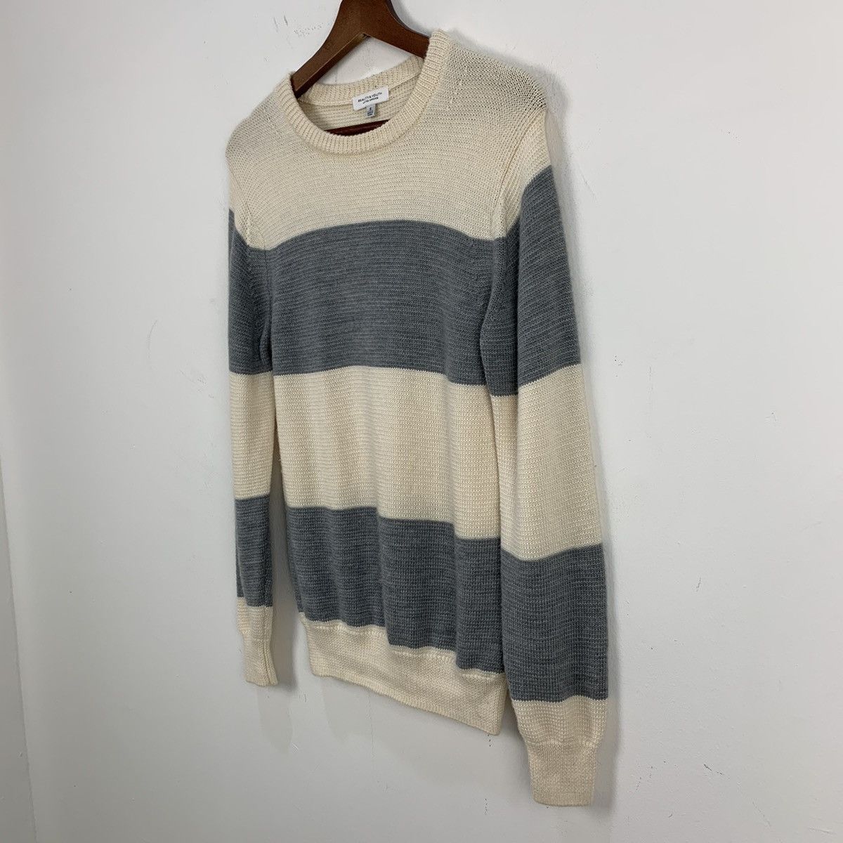 BEAUTY&YOUTH BEAUTY&YOUTH UNITED ARROWS Wool Striped Modern Knit Sweater Size US S / EU 44-46 / 1 - 5 Thumbnail