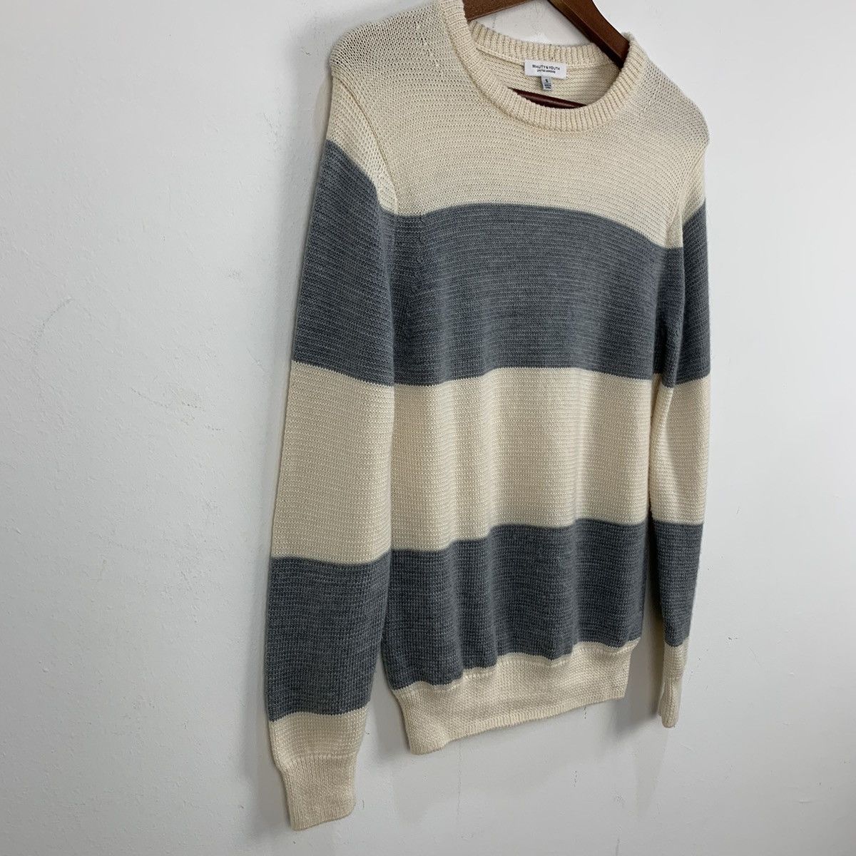 BEAUTY&YOUTH BEAUTY&YOUTH UNITED ARROWS Wool Striped Modern Knit Sweater Size US S / EU 44-46 / 1 - 1 Thumbnail