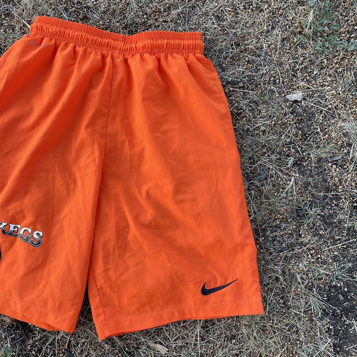 Vintage Vintage 90s Nike Drill Shorts Orange Swoosh Streetwear 28 Size US 28 / EU 44 - 2 Thumbnail