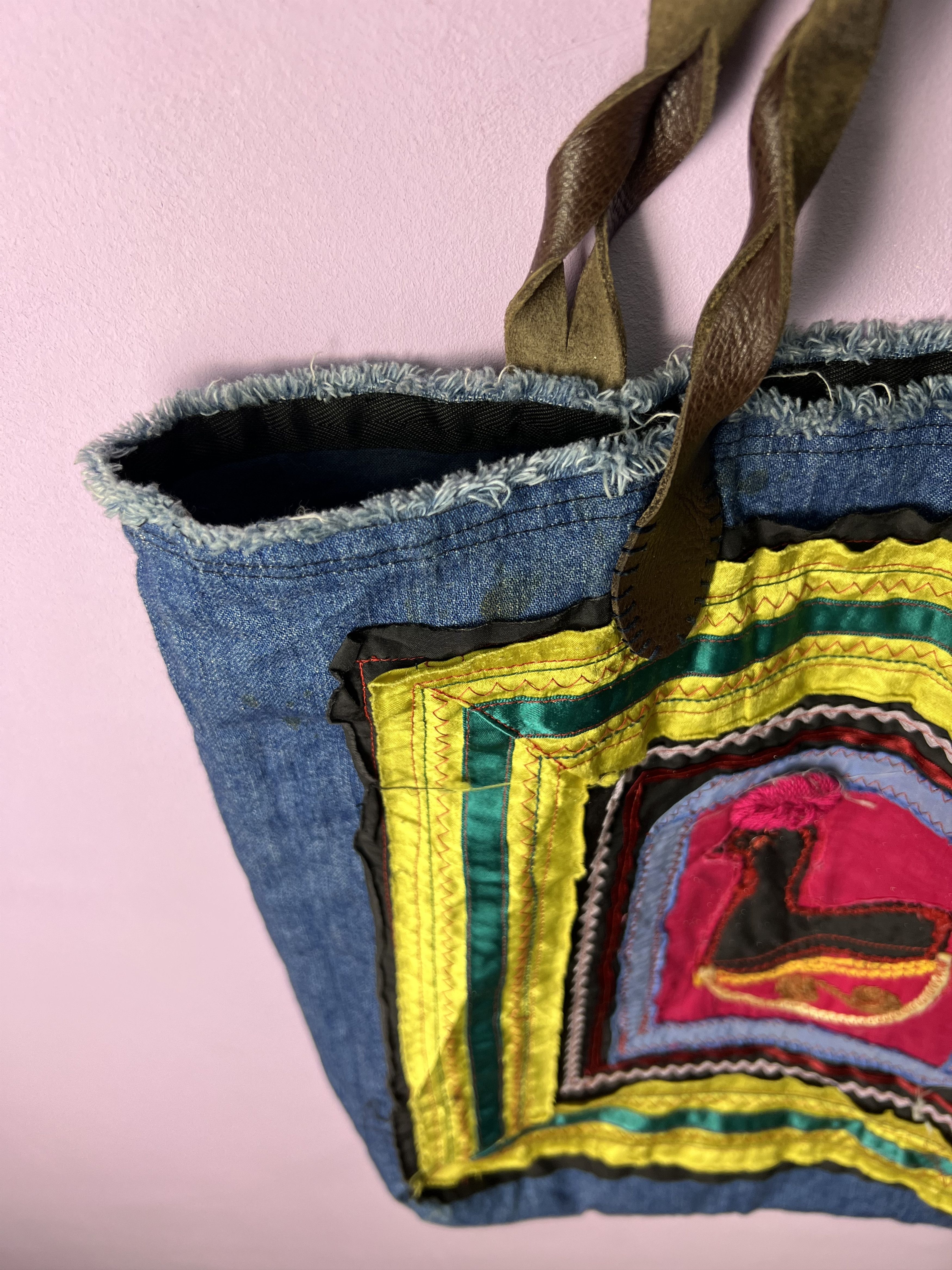 Beauty Beast 🔥Wafflish Waffle Boro Denim Tote Bags Size ONE SIZE - 4 Thumbnail