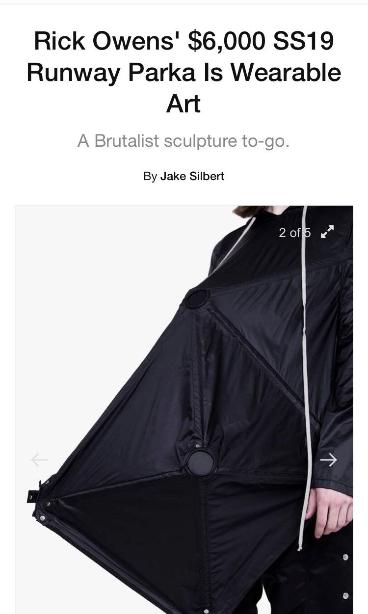 Rick Owens SS19 Babel “Rod Parka” Size US L / EU 52-54 / 3 - 7 Thumbnail