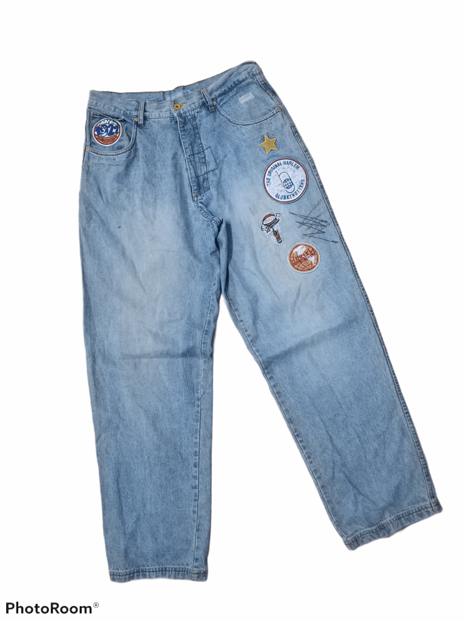 Fubu 🔥Vintage Patches Platinum Fubu Denim Pants Size US 33 - 1 Thumbnail