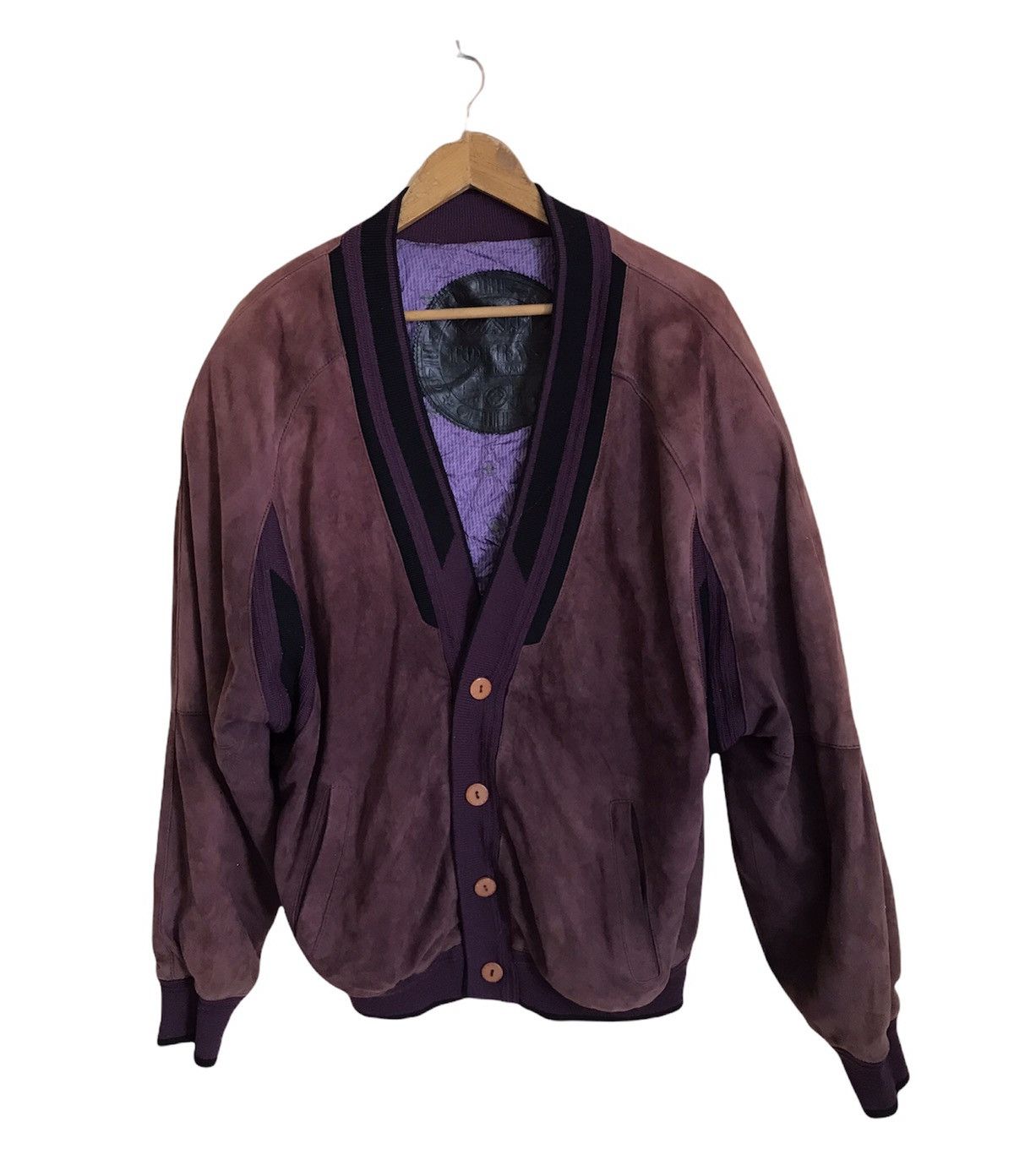 Torras selling Vintage 80s Suede Leather Knit Jacket