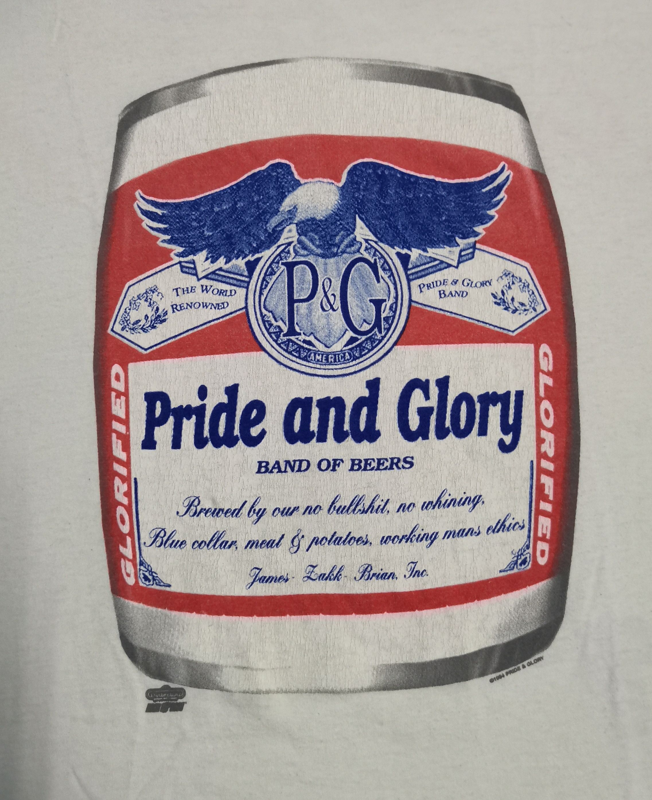 Vintage Rare Pride and Glory Band Tee Tour Metal Rock Ozzy