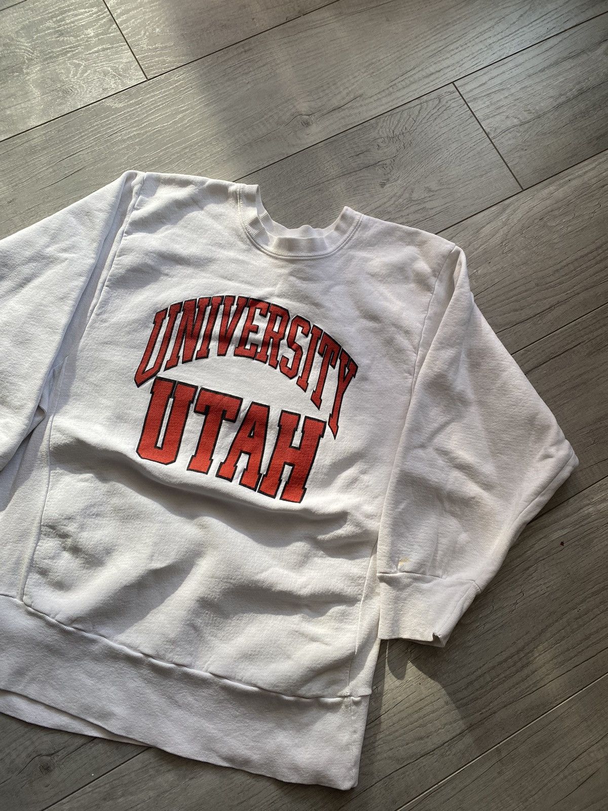 NCAA × Vintage Vintage 80s 90s University Of Utah Reverse Weave Sweatshirt Size US L / EU 52-54 / 3 - 1 Thumbnail