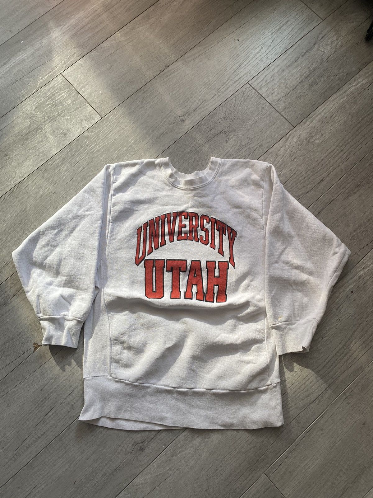 NCAA × Vintage Vintage 80s 90s University Of Utah Reverse Weave Sweatshirt Size US L / EU 52-54 / 3 - 2 Thumbnail