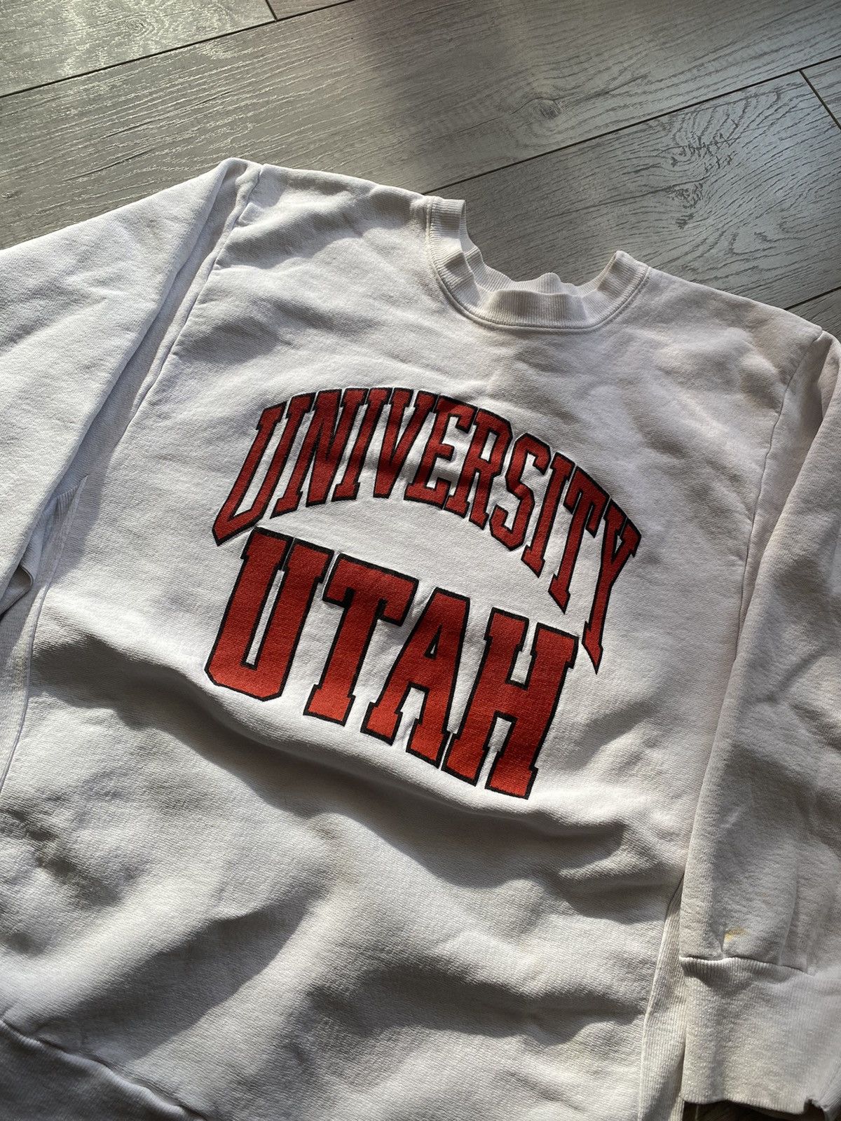 NCAA × Vintage Vintage 80s 90s University Of Utah Reverse Weave Sweatshirt Size US L / EU 52-54 / 3 - 3 Thumbnail