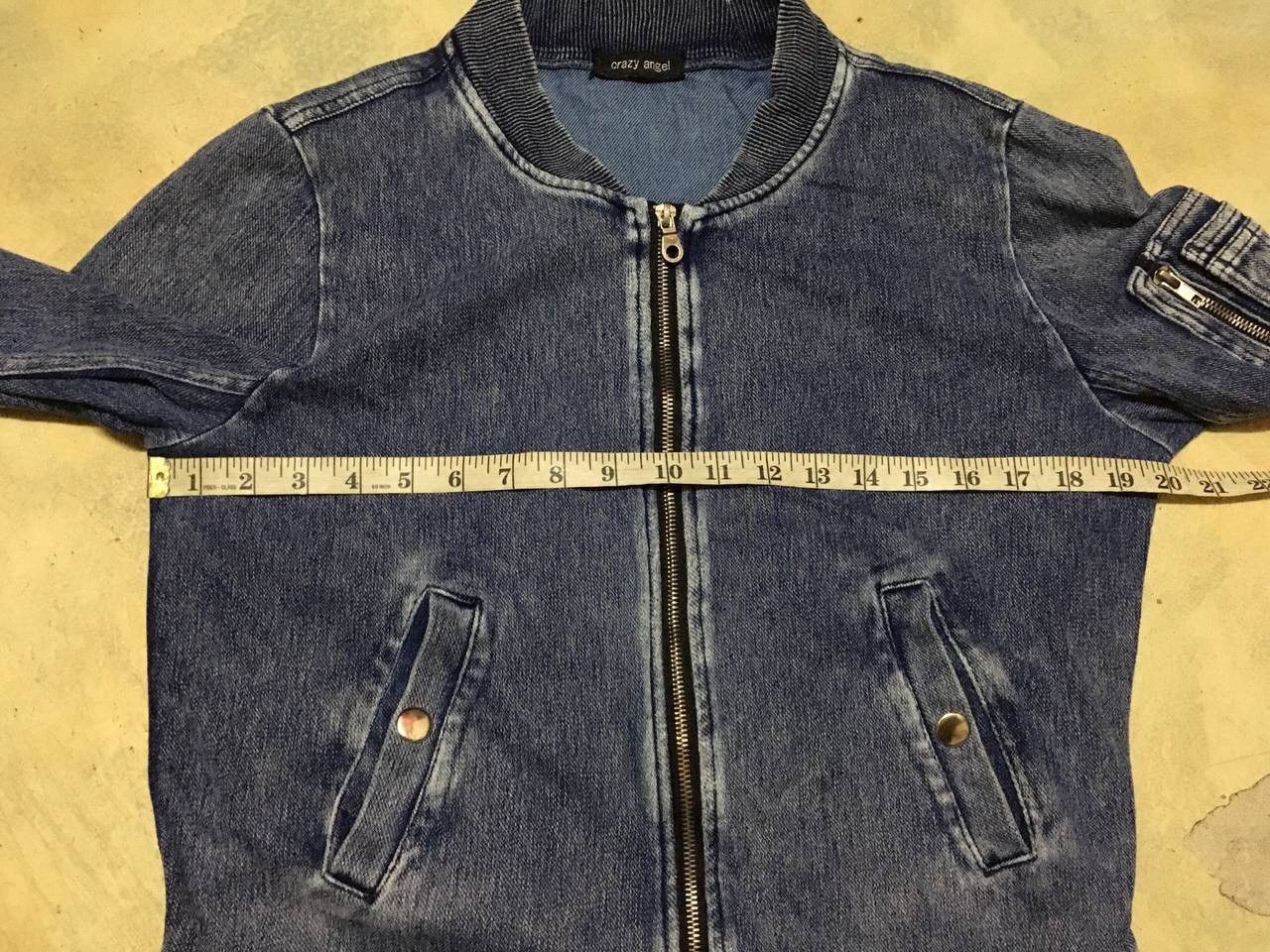 Japanese Brand Crazy Angel Denim Bomber Jacket Size US M / EU 48-50 / 2 - 6 Thumbnail