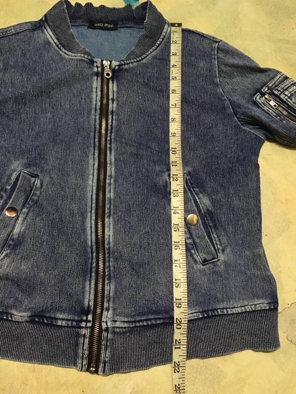 Japanese Brand Crazy Angel Denim Bomber Jacket Size US M / EU 48-50 / 2 - 8 Thumbnail