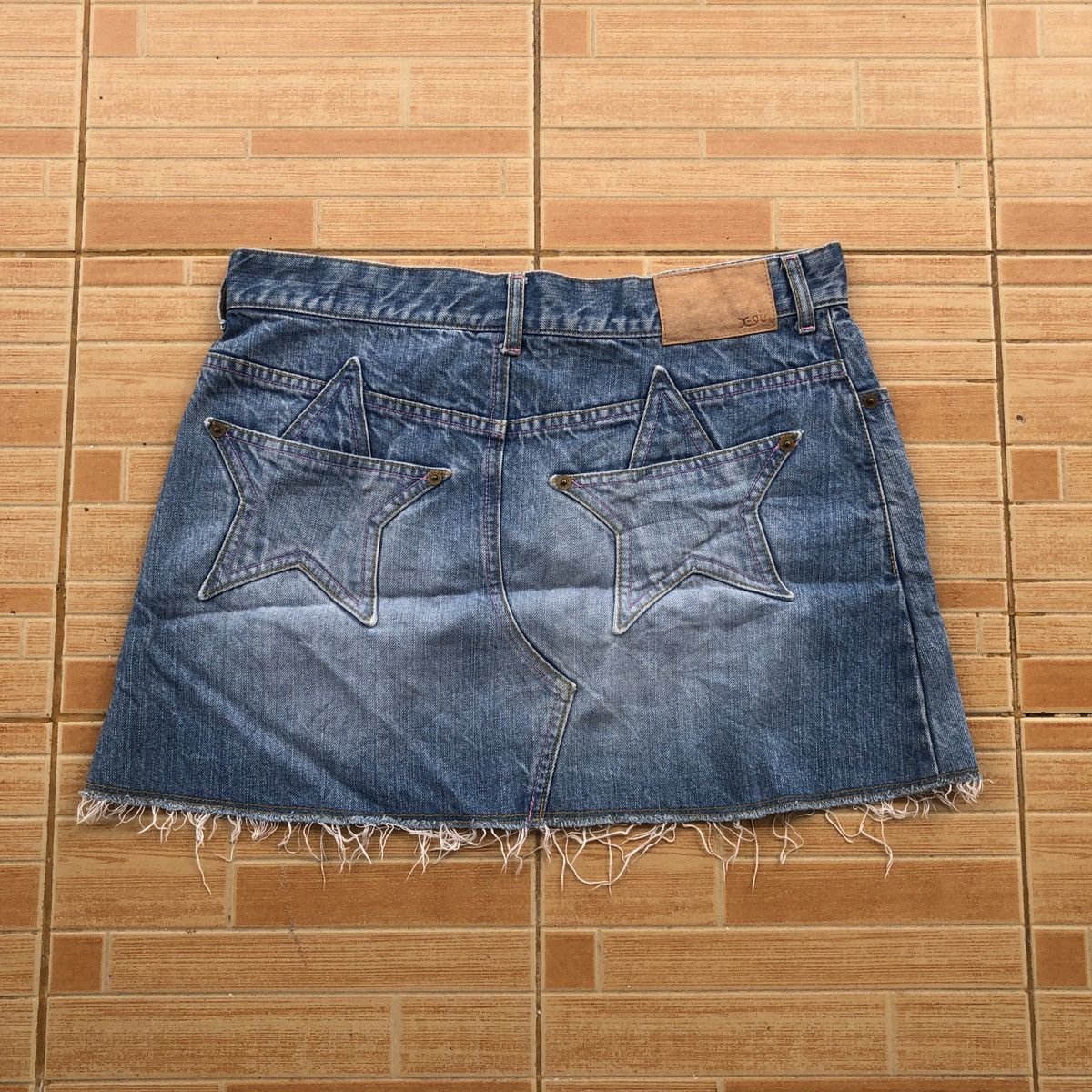 image of X-Girl Denim Star Pocket Mini Skirt in Blue, Women's (Size 31)