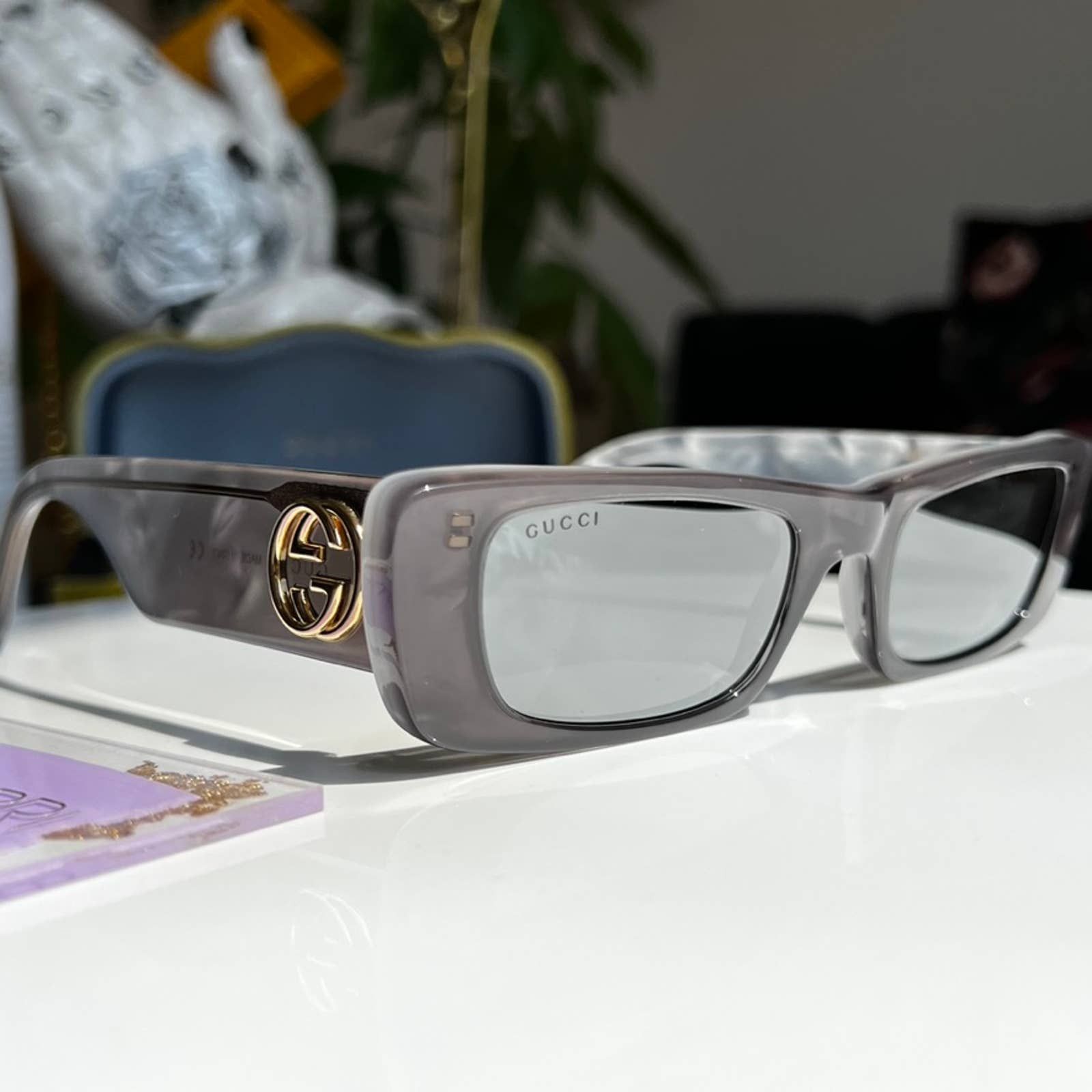 小物 Archive GUCCI square sunglasses silver Rectangular sunglasses in silver - Gucci | Mytheresa