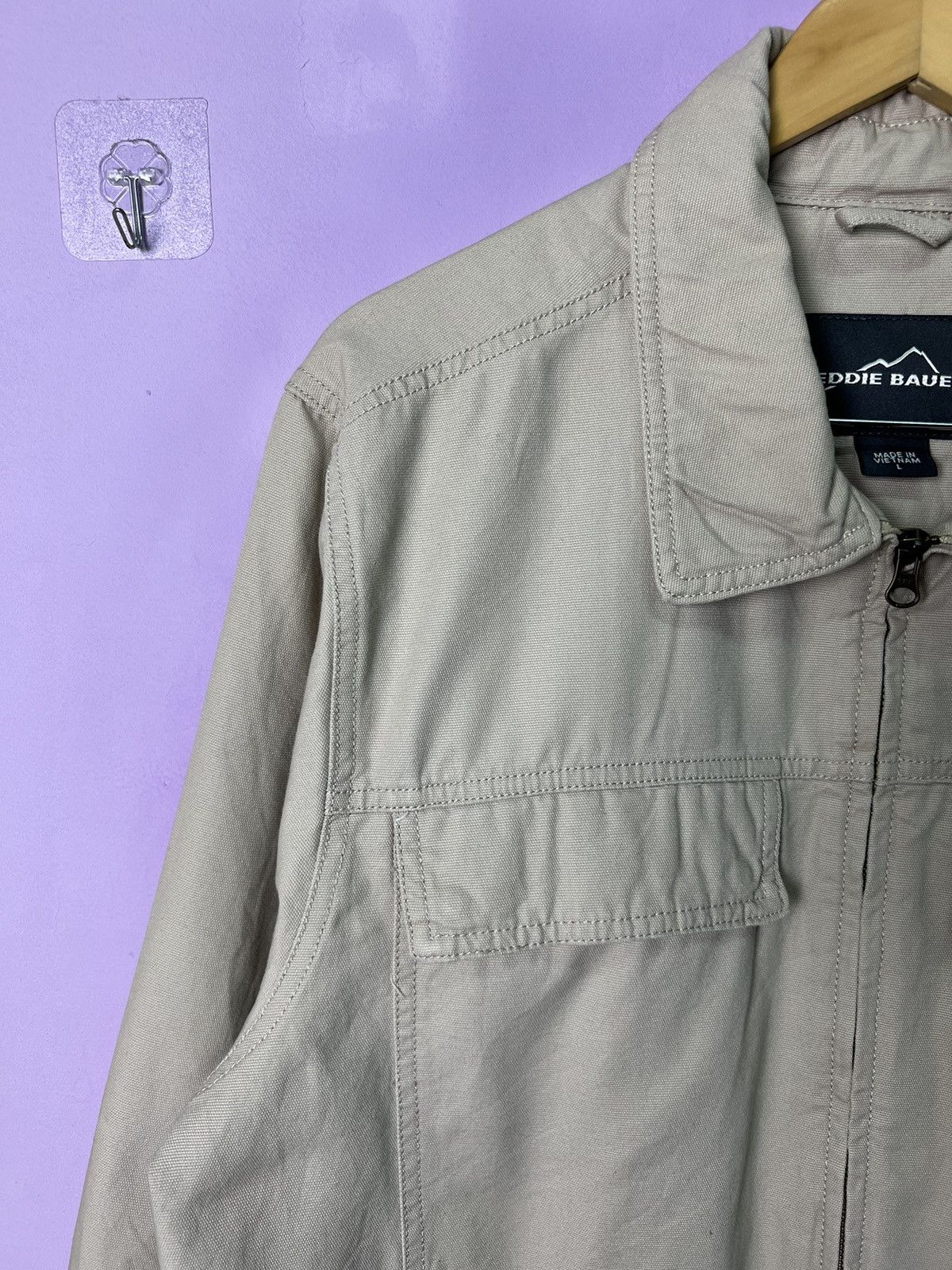 Eddie Bauer 🔥Eddie Bauer Khaki Zipper Chore Jacket Size US L / EU 52-54 / 3 - 7 Thumbnail