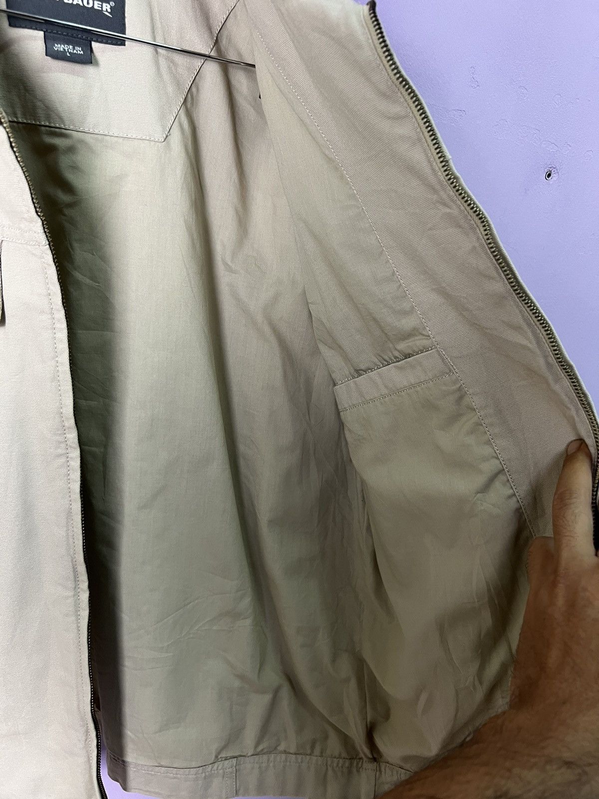 Eddie Bauer 🔥Eddie Bauer Khaki Zipper Chore Jacket Size US L / EU 52-54 / 3 - 14 Thumbnail