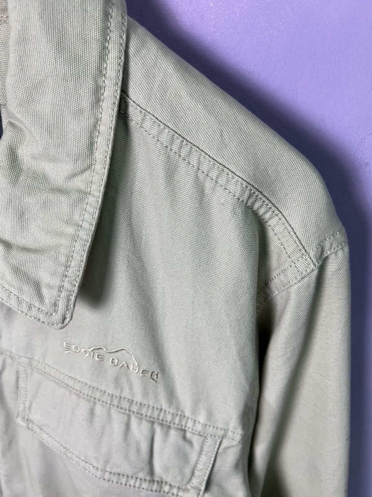 Eddie Bauer 🔥Eddie Bauer Khaki Zipper Chore Jacket Size US L / EU 52-54 / 3 - 9 Thumbnail