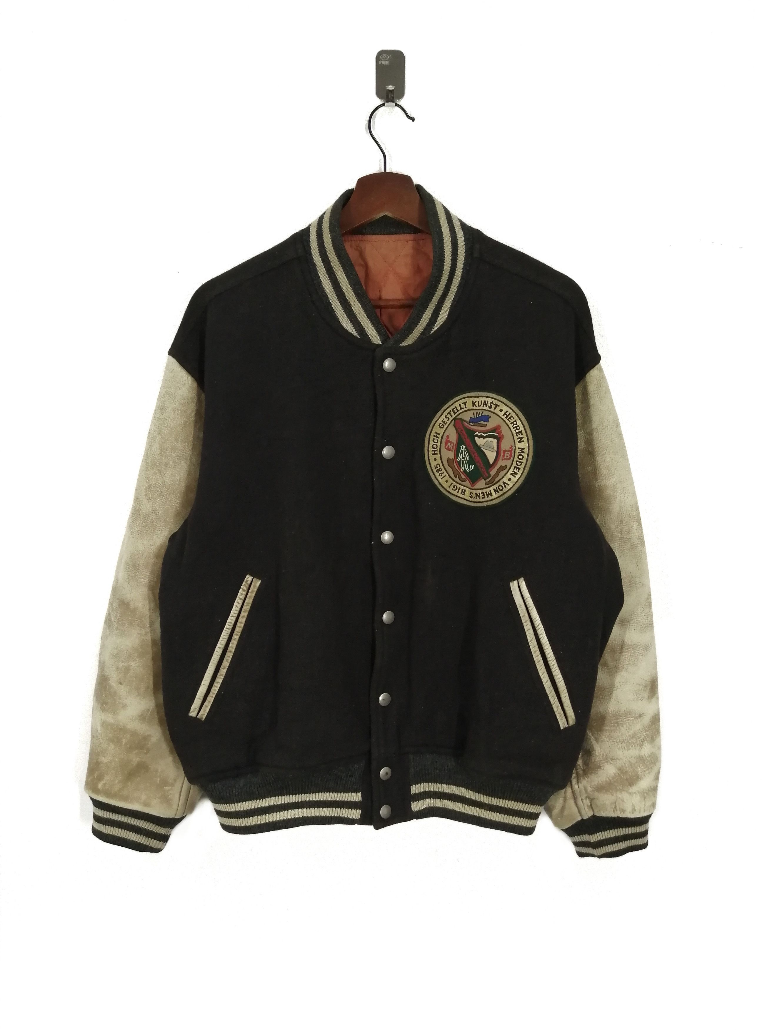 BIGI × yoshie inaba Vintage Wool Leather Letterman Varsity Jacket by BIGI Size US M / EU 48-50 / 2 - 3 Thumbnail