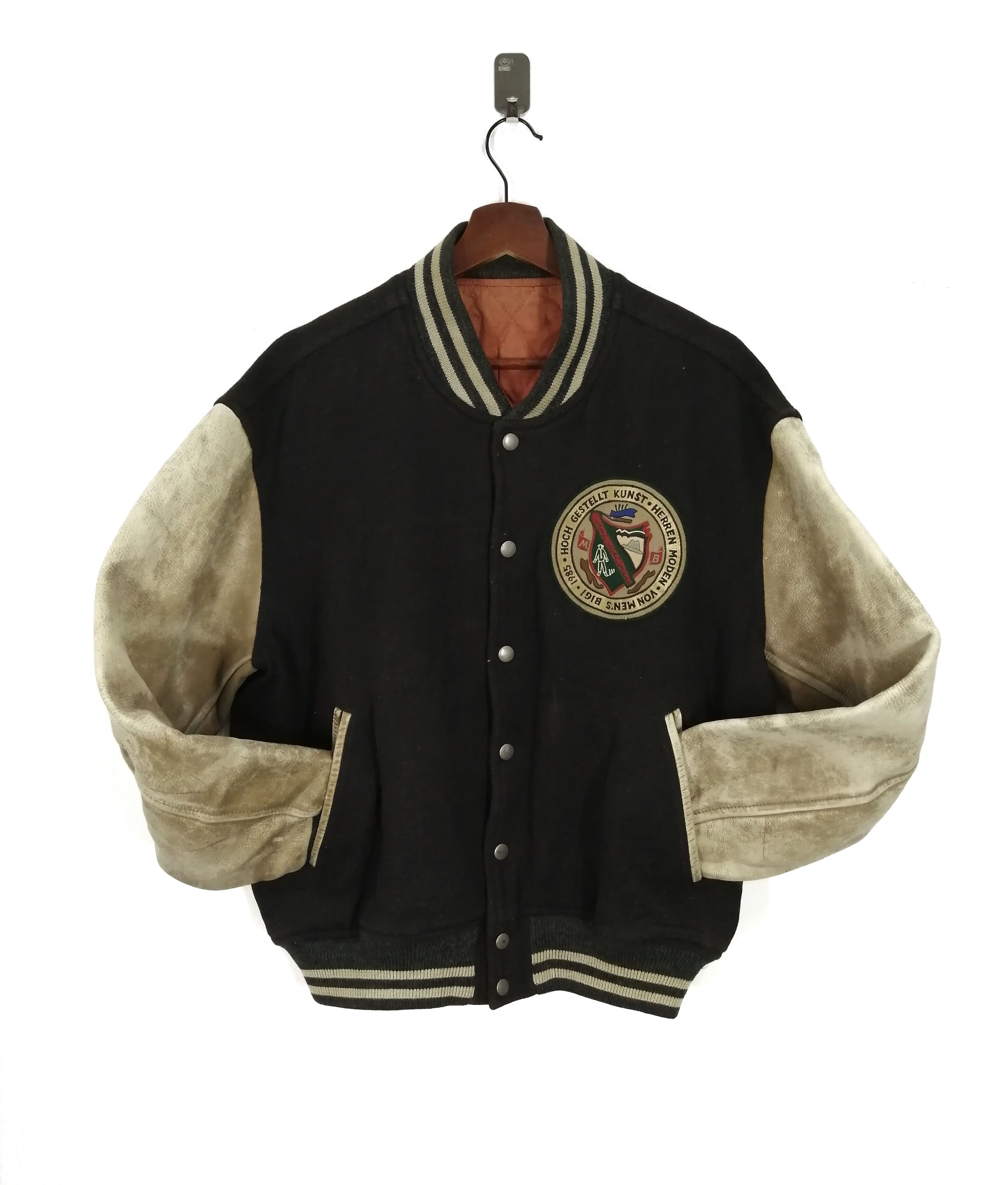 BIGI × yoshie inaba Vintage Wool Leather Letterman Varsity Jacket by BIGI Size US M / EU 48-50 / 2 - 4 Thumbnail