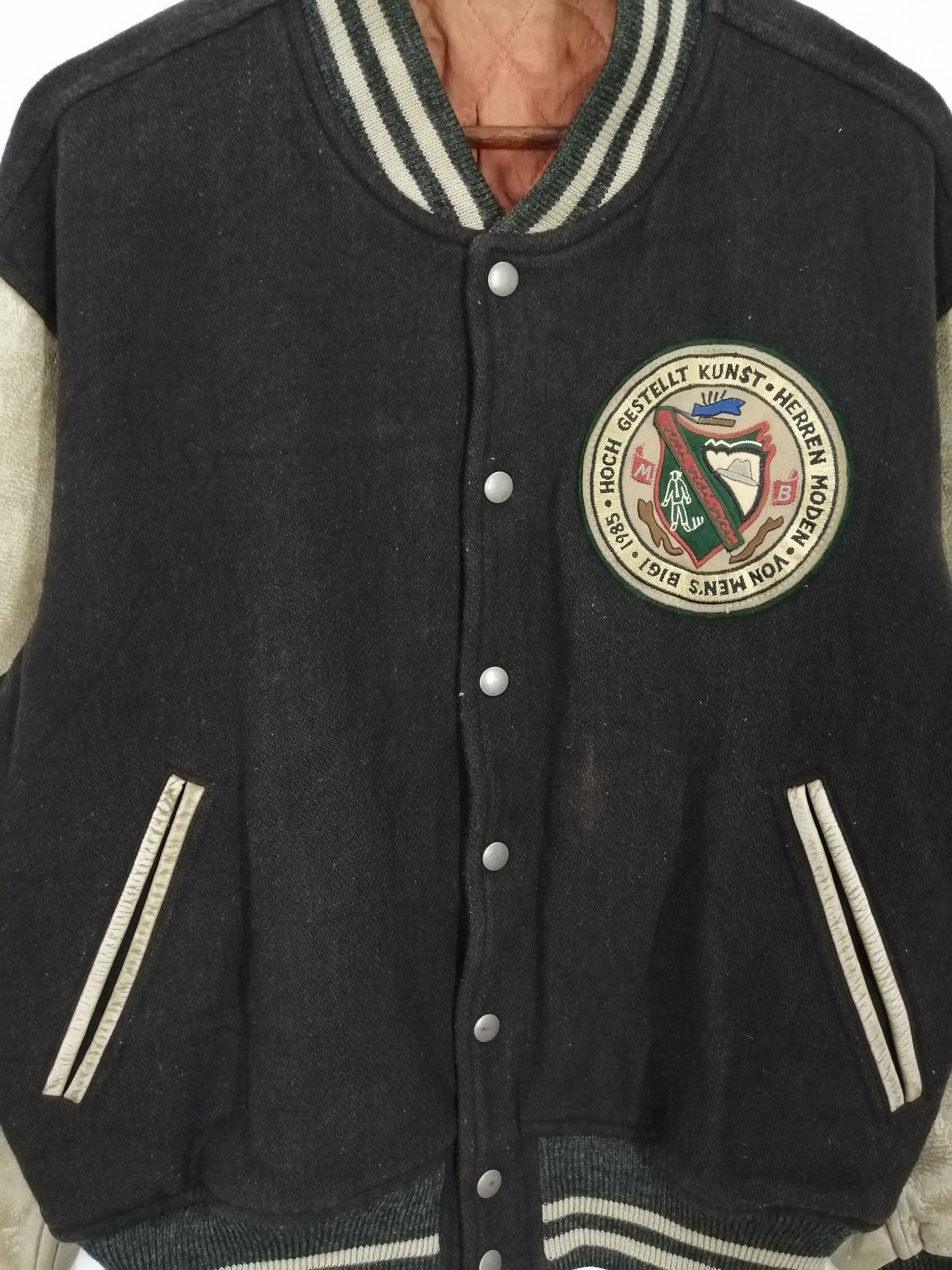 BIGI × yoshie inaba Vintage Wool Leather Letterman Varsity Jacket by BIGI Size US M / EU 48-50 / 2 - 8 Thumbnail