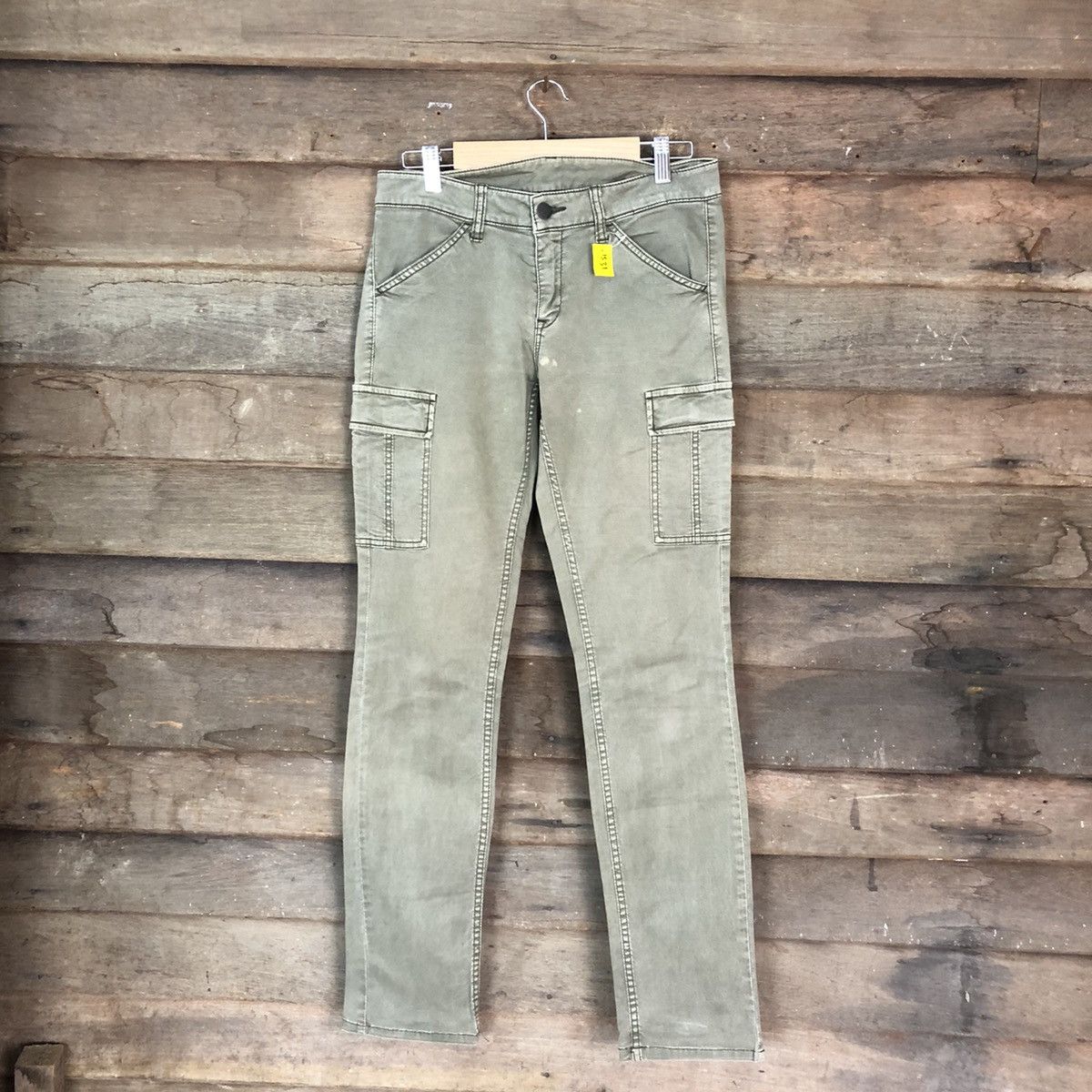 Faded Glory DLL Uniqlo faded Green Cargo Multipocket Pants #1531 Size 27" / US 4 / IT 40 - 1 Thumbnail