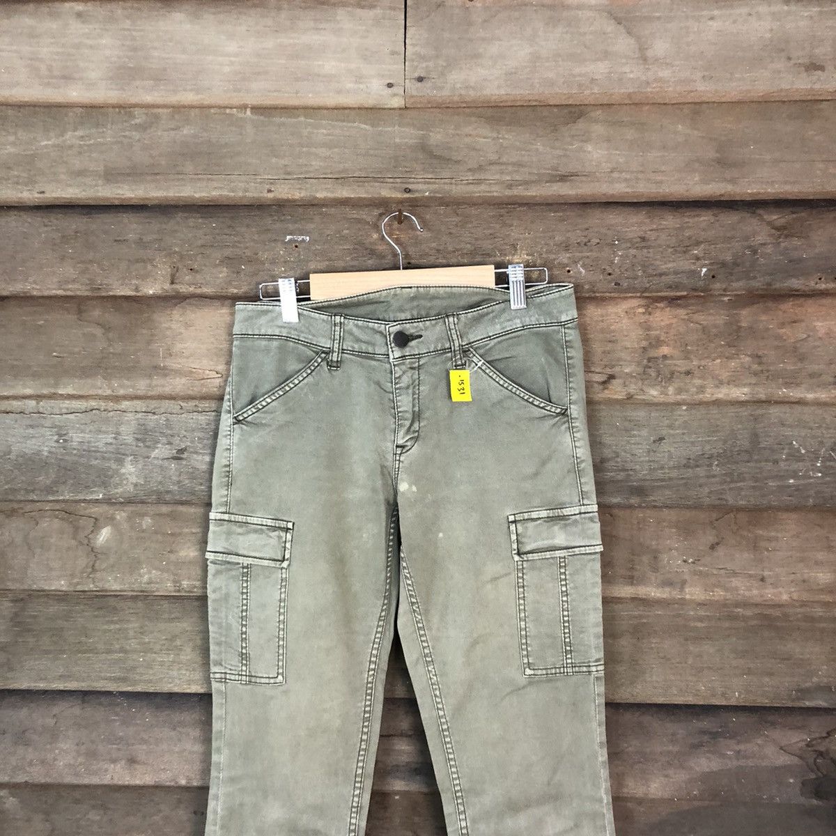 Faded Glory DLL Uniqlo faded Green Cargo Multipocket Pants #1531 Size 27" / US 4 / IT 40 - 2 Thumbnail