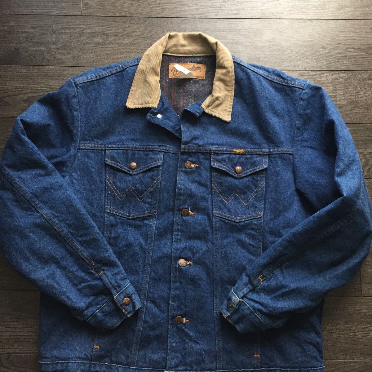 Vintage × Wrangler Vintage 80’s Wrangler Western Blanket Lined Denim Jacket Size US XL / EU 56 / 4 - 2 Thumbnail