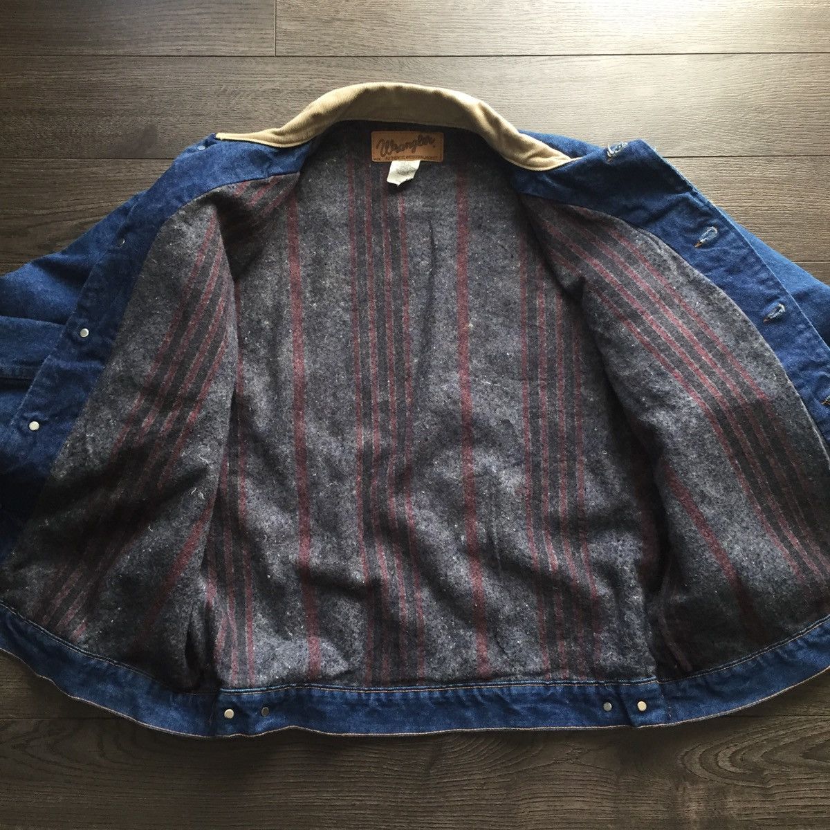 Vintage × Wrangler Vintage 80’s Wrangler Western Blanket Lined Denim Jacket Size US XL / EU 56 / 4 - 5 Thumbnail